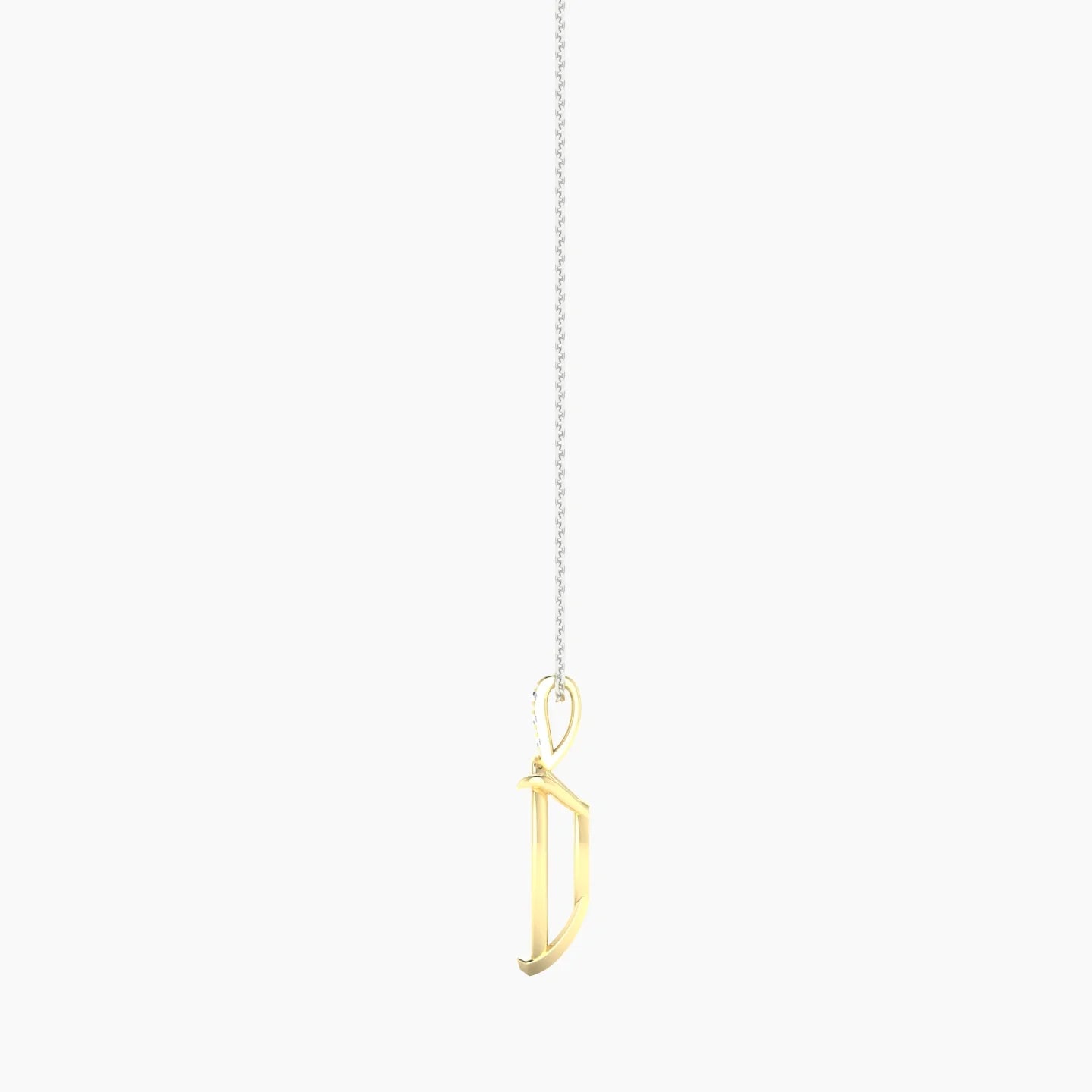 Paved Hanging Solitaire | 18k White & Yellow Gold 5-7.99 ct Pear Cut Pendant Setting