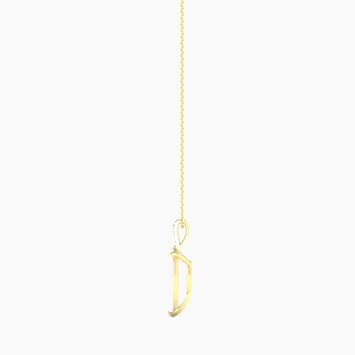 Paved Hanging Solitaire | 18k Yellow Gold 5-7.99 ct Pear Cut Pendant Setting