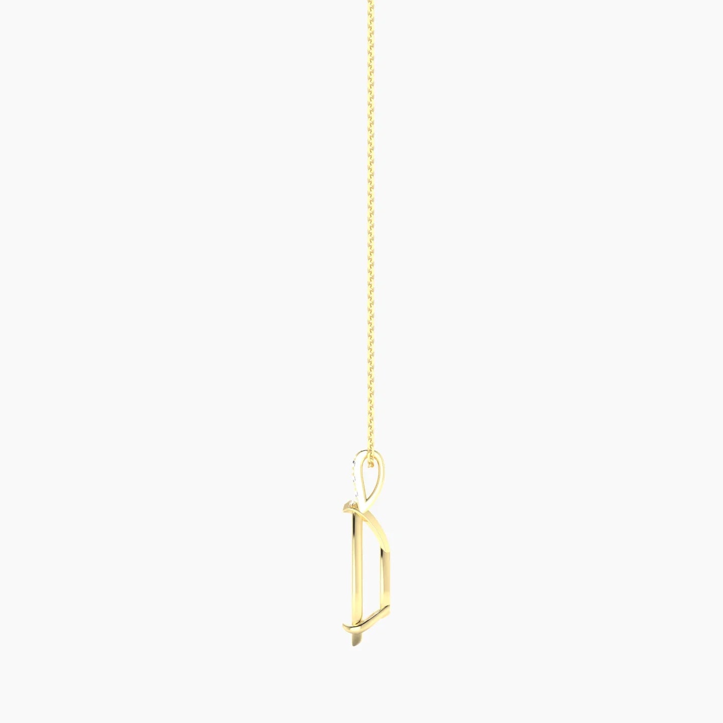 Paved Hanging Solitaire | 18k Yellow Gold 5-7.99 ct Pear Cut Pendant Setting