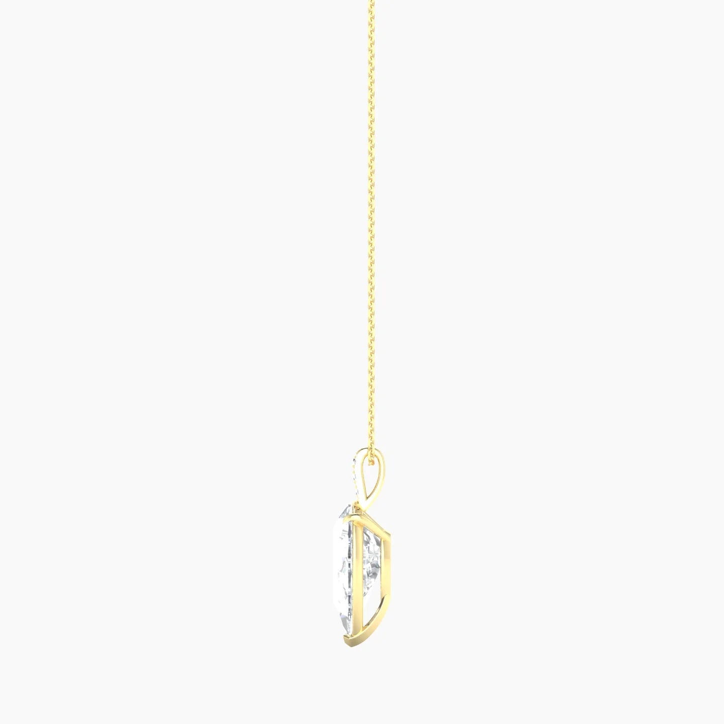 Paved Hanging Solitaire | 18k Yellow Gold 5 ct Lab Diamond Pear Cut Pendant
