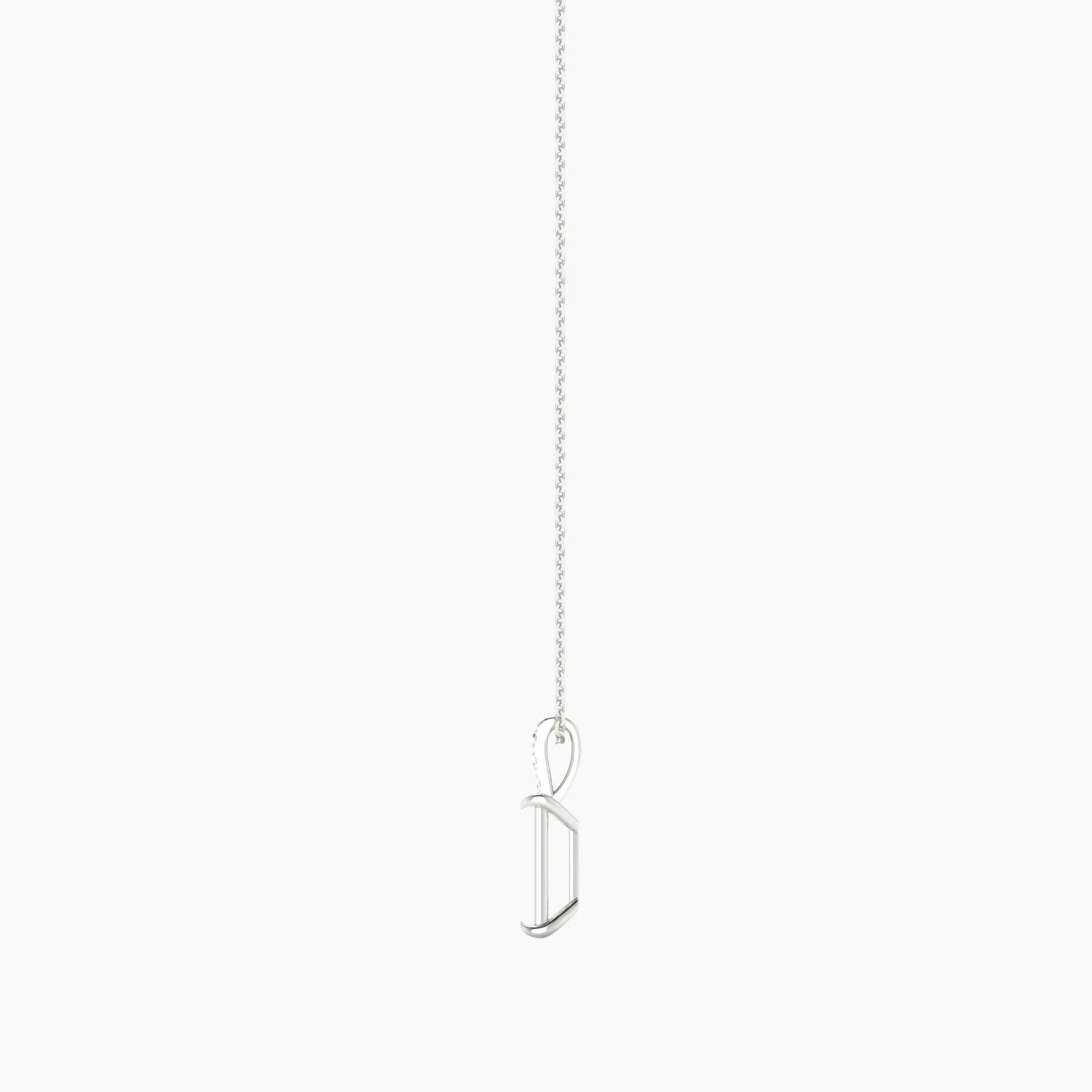 Paved Hanging Solitaire | 18k White Gold 3-4.99 ct Radiant Cut Pendant Setting