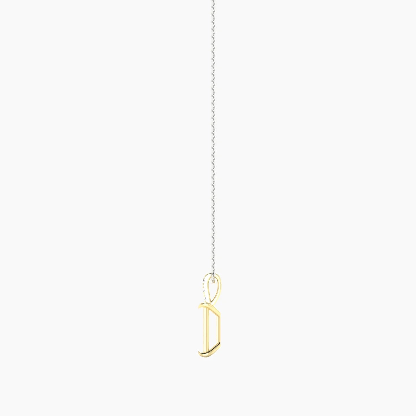 Paved Hanging Solitaire | 18k White & Yellow Gold 3-4.99 ct Radiant Cut Pendant Setting