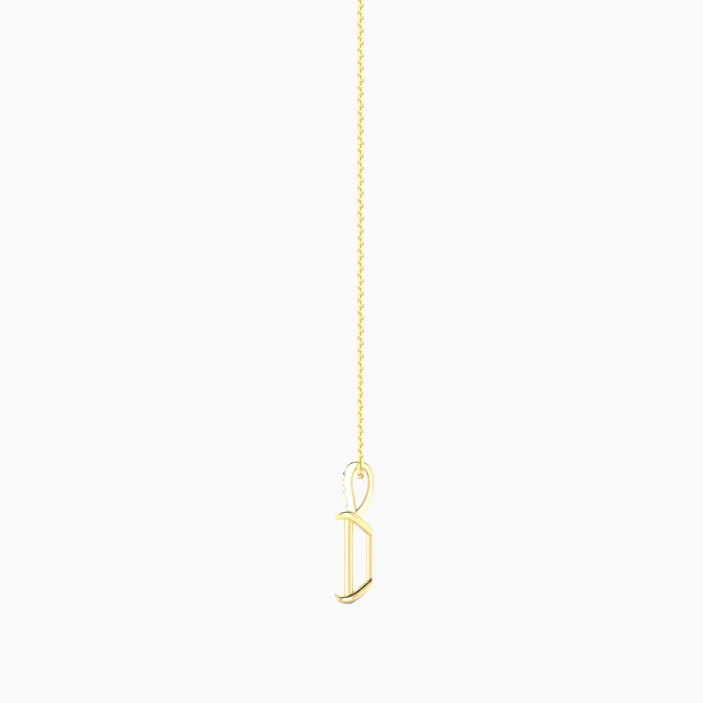 Paved Hanging Solitaire | 18k Yellow Gold 3-4.99 ct Radiant Cut Pendant Setting