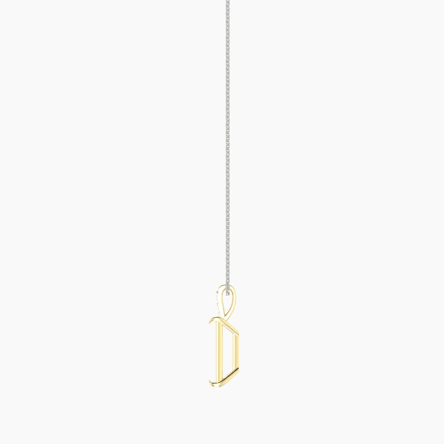 Paved Hanging Solitaire | 18k White & Yellow Gold 5-7.99 ct Radiant Cut Pendant Setting