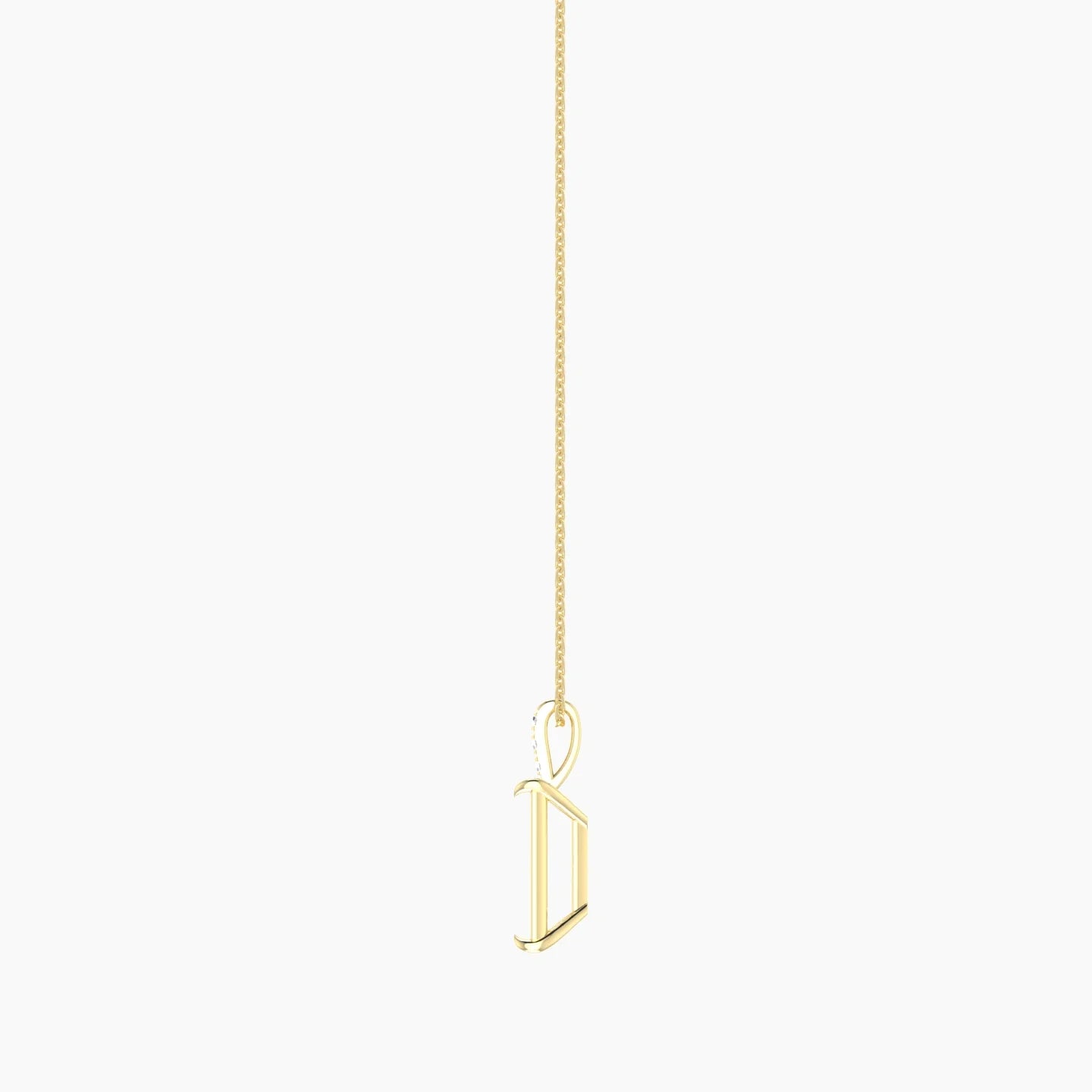Paved Hanging Solitaire | 18k Yellow Gold 5-7.99 ct Radiant Cut Pendant Setting