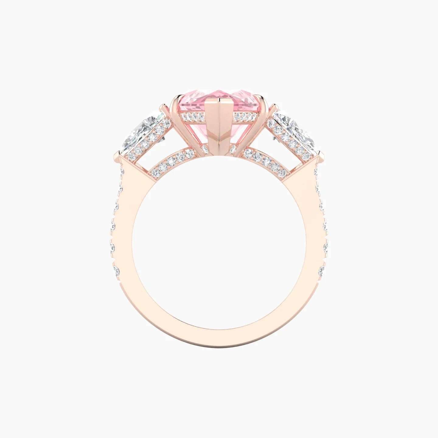 Pear Trilogy with Reverse Shank | 18k Rose Gold 5 ct Marquise Cut Ring