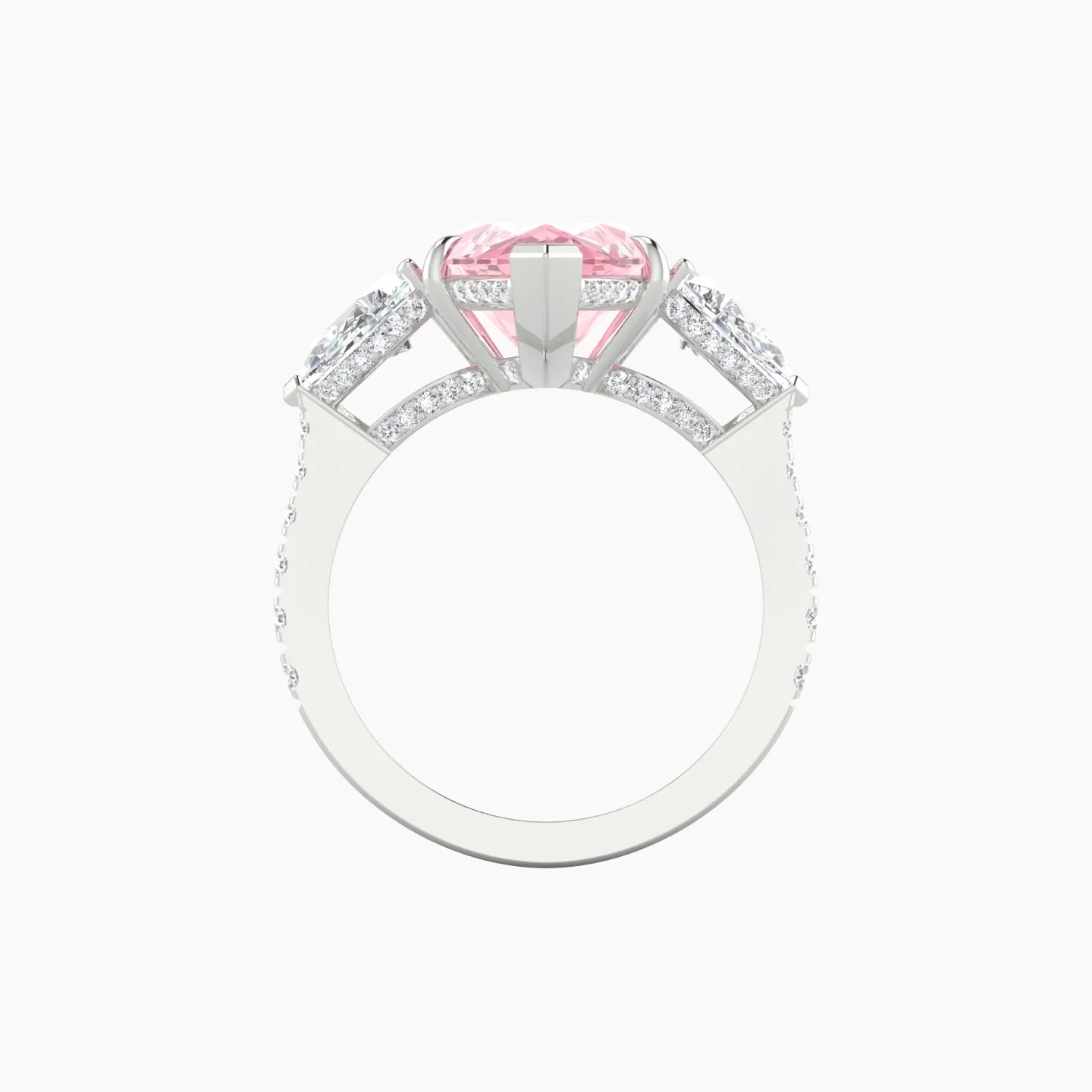 Pear Trilogy with Reverse Shank | 18k White Gold 5 ct Marquise Cut Ring