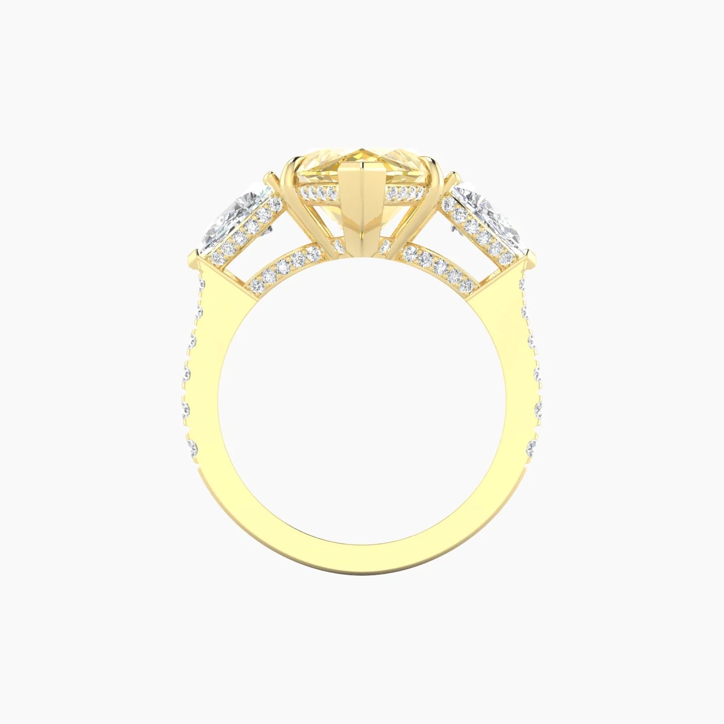Pear Trilogy with Reverse Shank | 18k Yellow Gold 5 ct Marquise Cut Ring