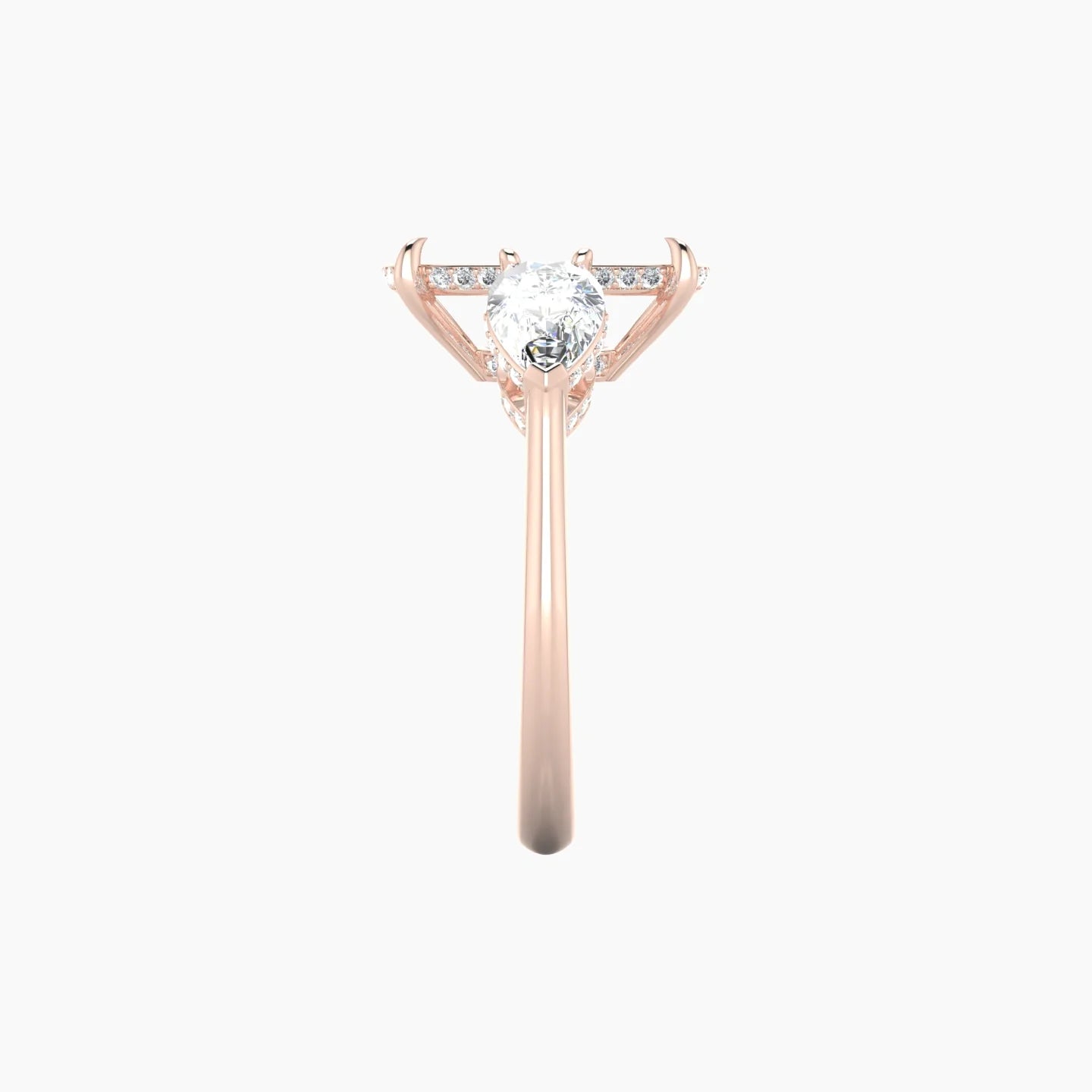 Pear Trilogy | 18k Rose Gold 5-7.99 ct Cushion Cut Ring Setting