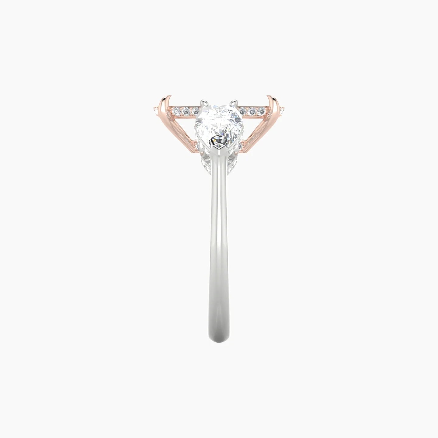 Pear Trilogy | 18k White & Rose Gold 5-7.99 ct Cushion Cut Ring Setting