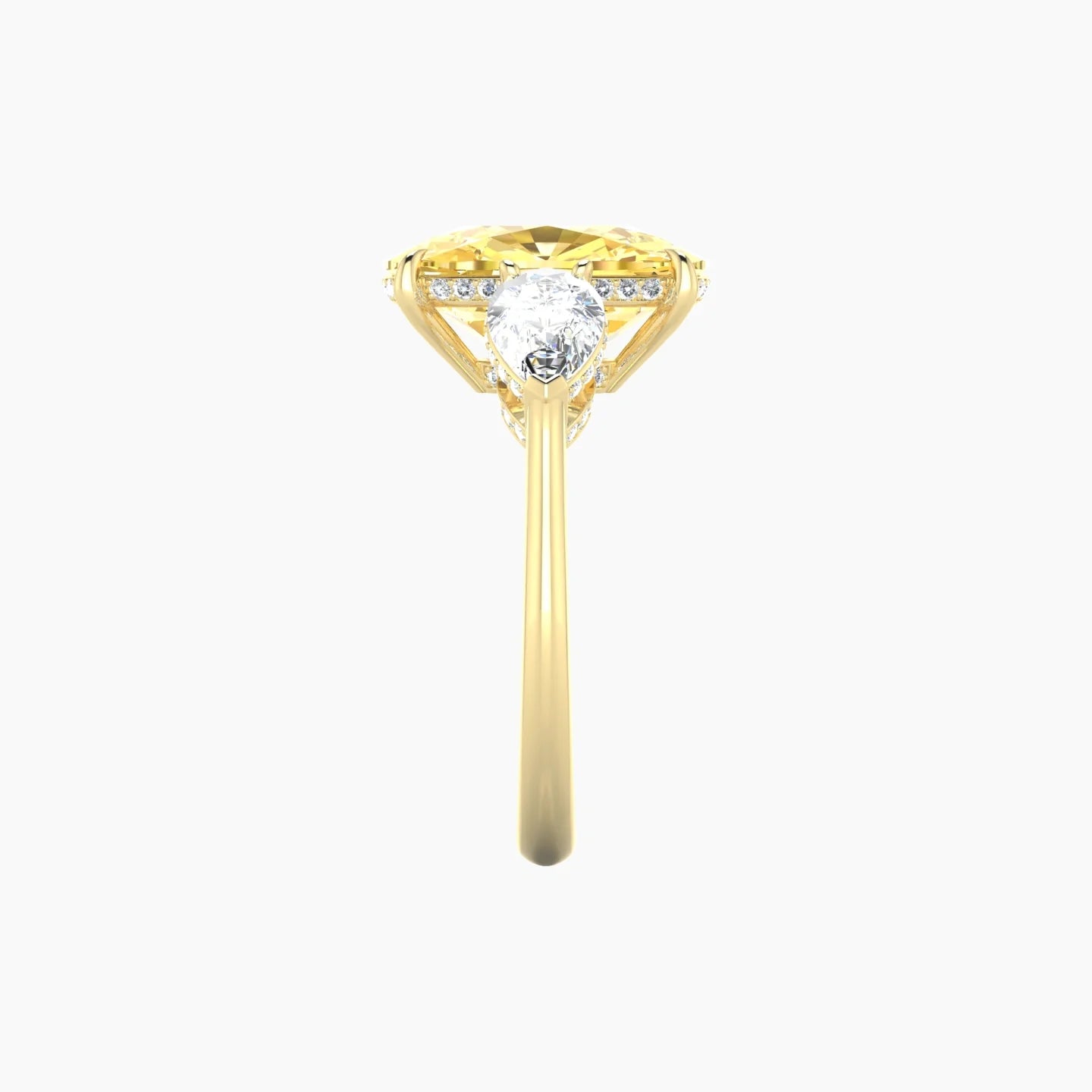 Pear Trilogy | 18k Yellow Gold 5 ct Cushion Cut Ring