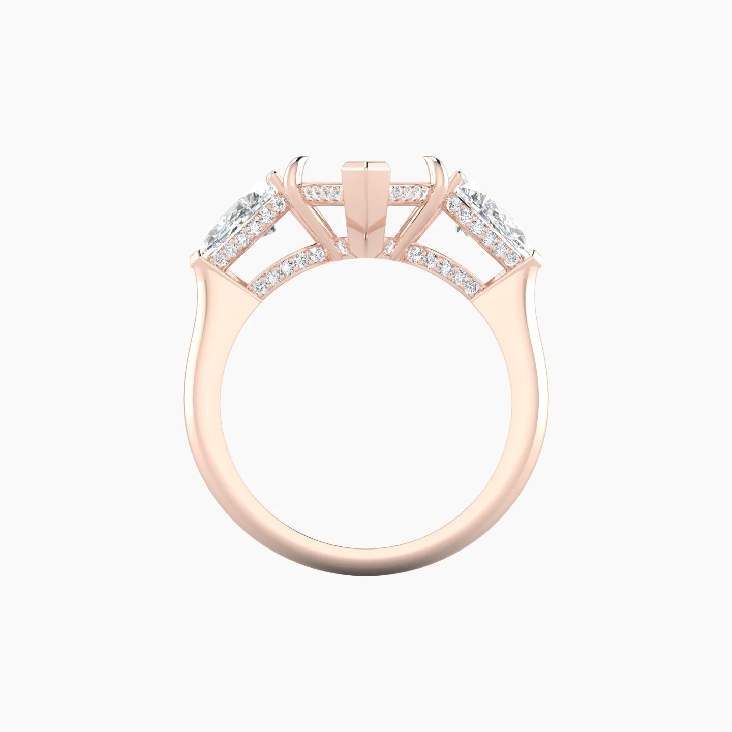 Pear Trilogy | 18k Rose Gold 5-7.99 ct Marquise Cut Ring Setting