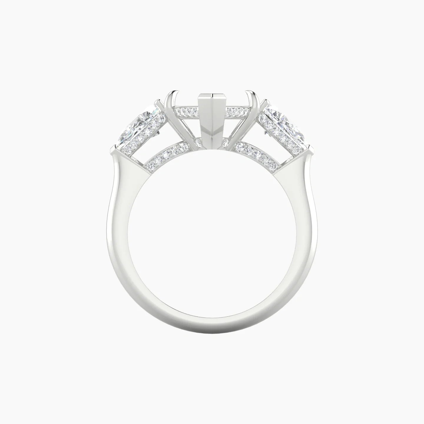 Pear Trilogy | 18k White Gold 5-7.99 ct Marquise Cut Ring Setting