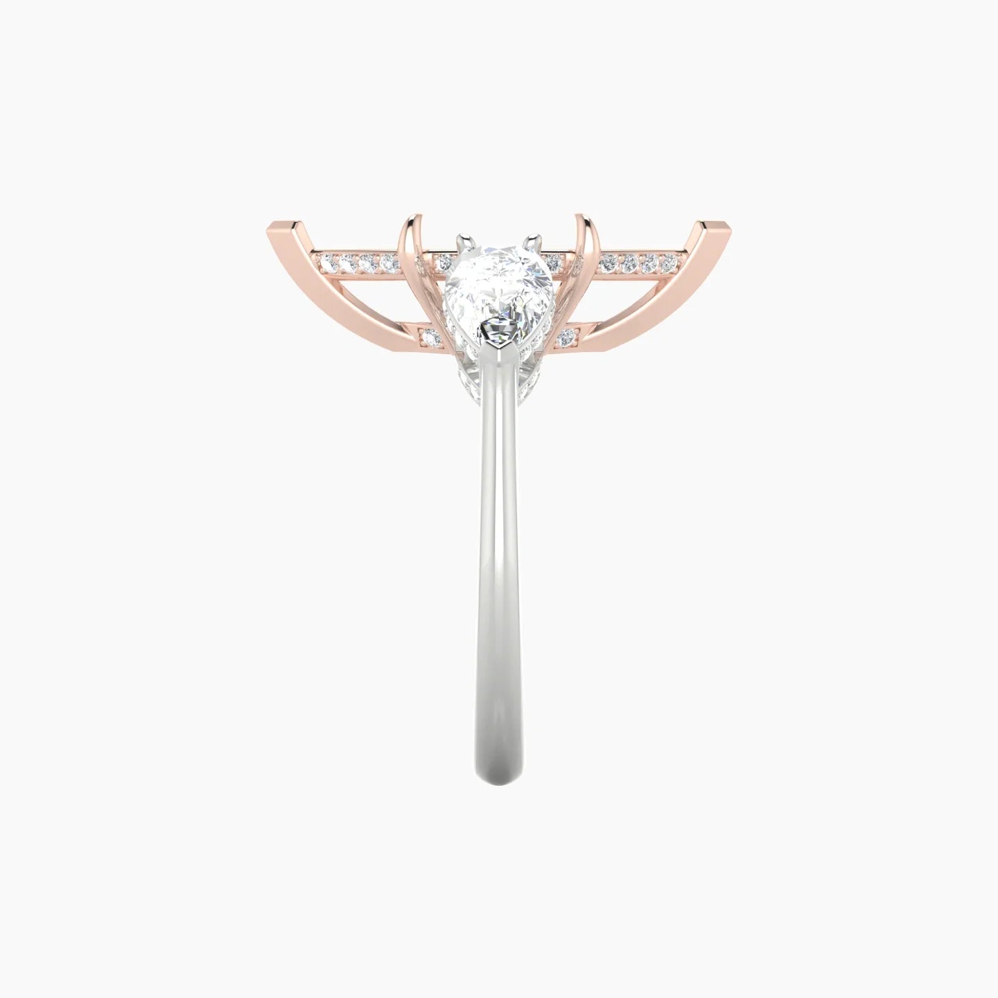 Pear Trilogy | 18k White & Rose Gold 5-7.99 ct Marquise Cut Ring Setting