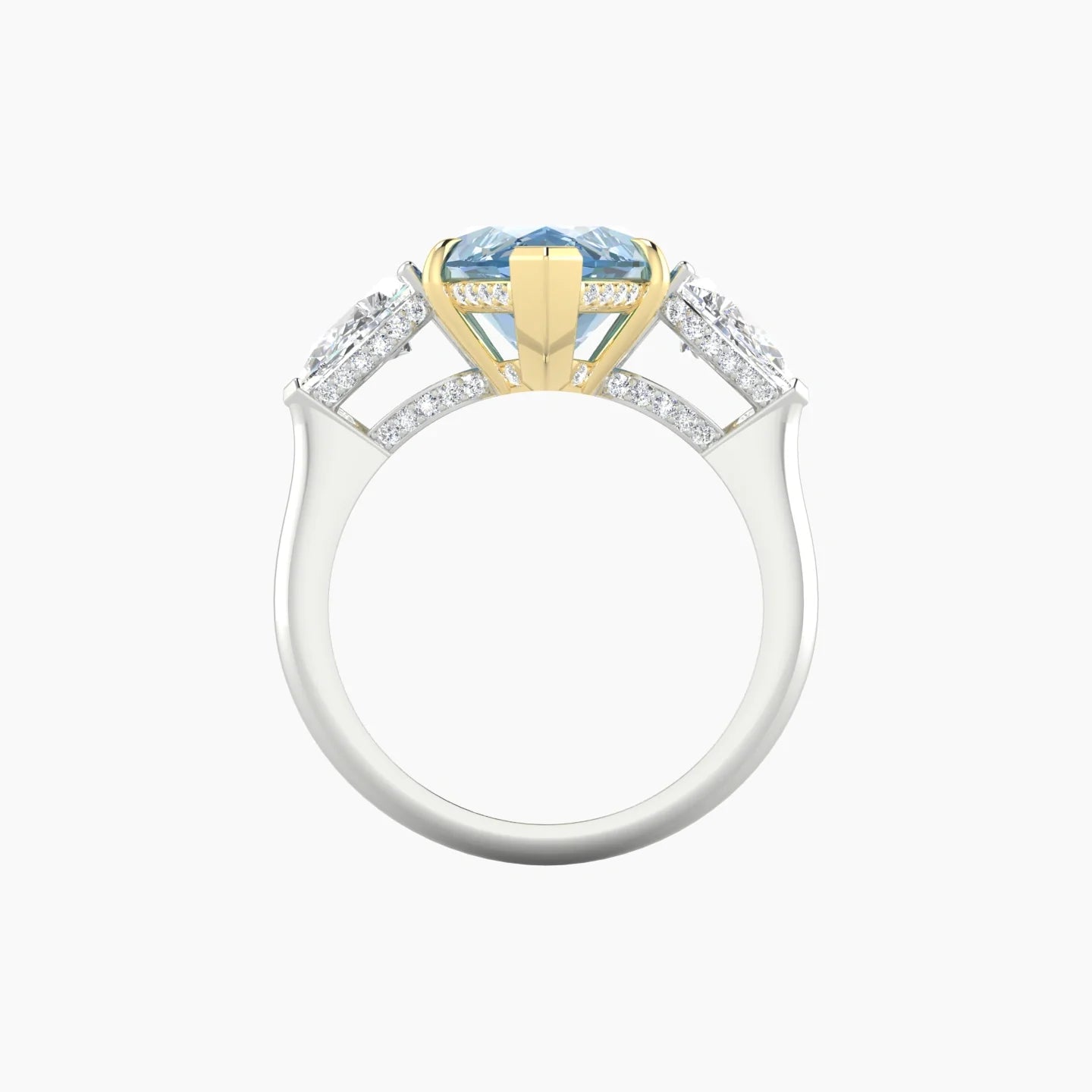 Pear Trilogy | 18k White & Yellow Gold 5 ct Marquise Cut Ring