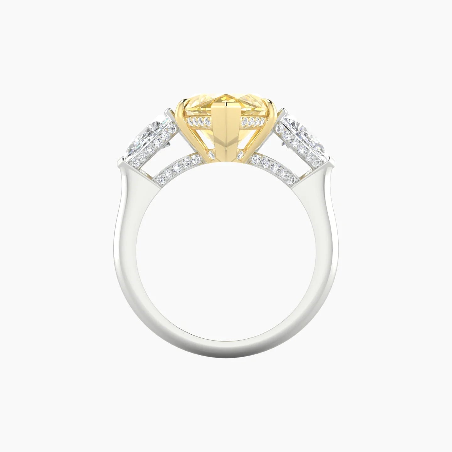 Pear Trilogy | 18k White & Yellow Gold 5 ct Marquise Cut Ring