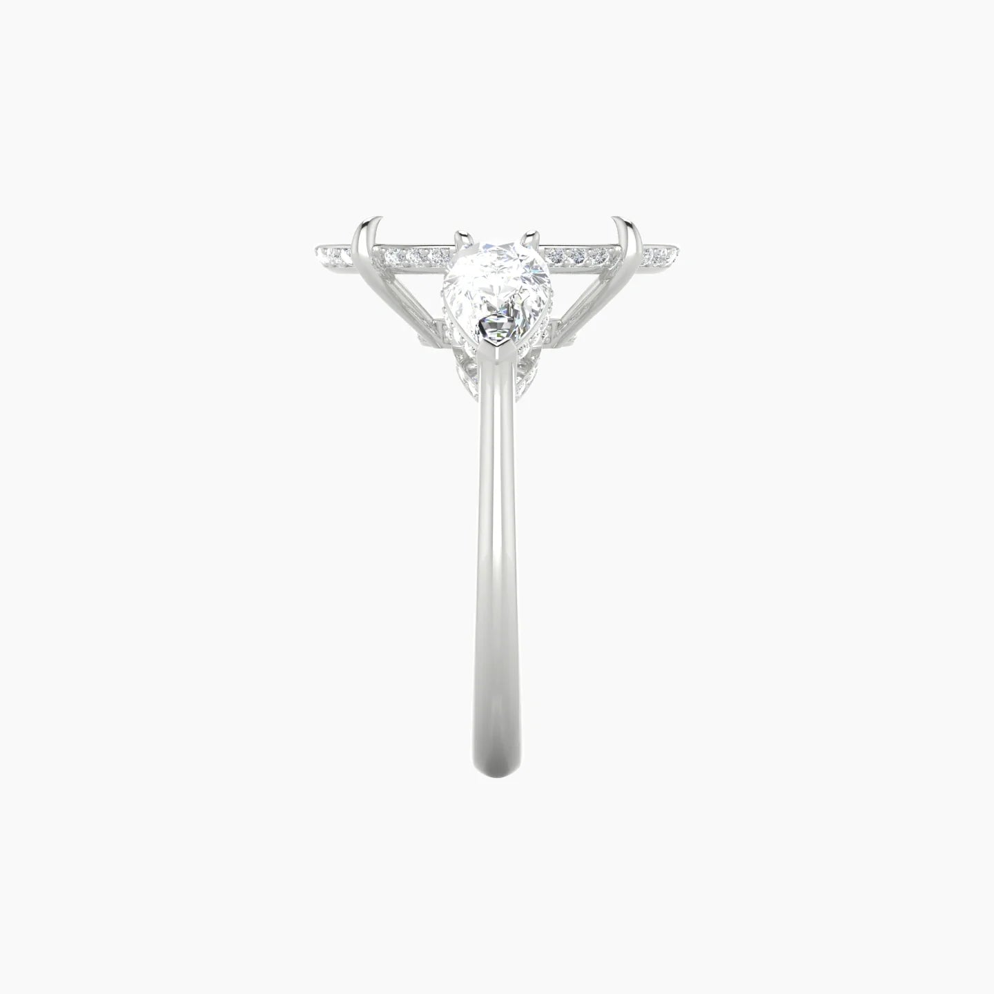Pear Trilogy | 18k White Gold 5-7.99 ct Oval Cut Ring Setting
