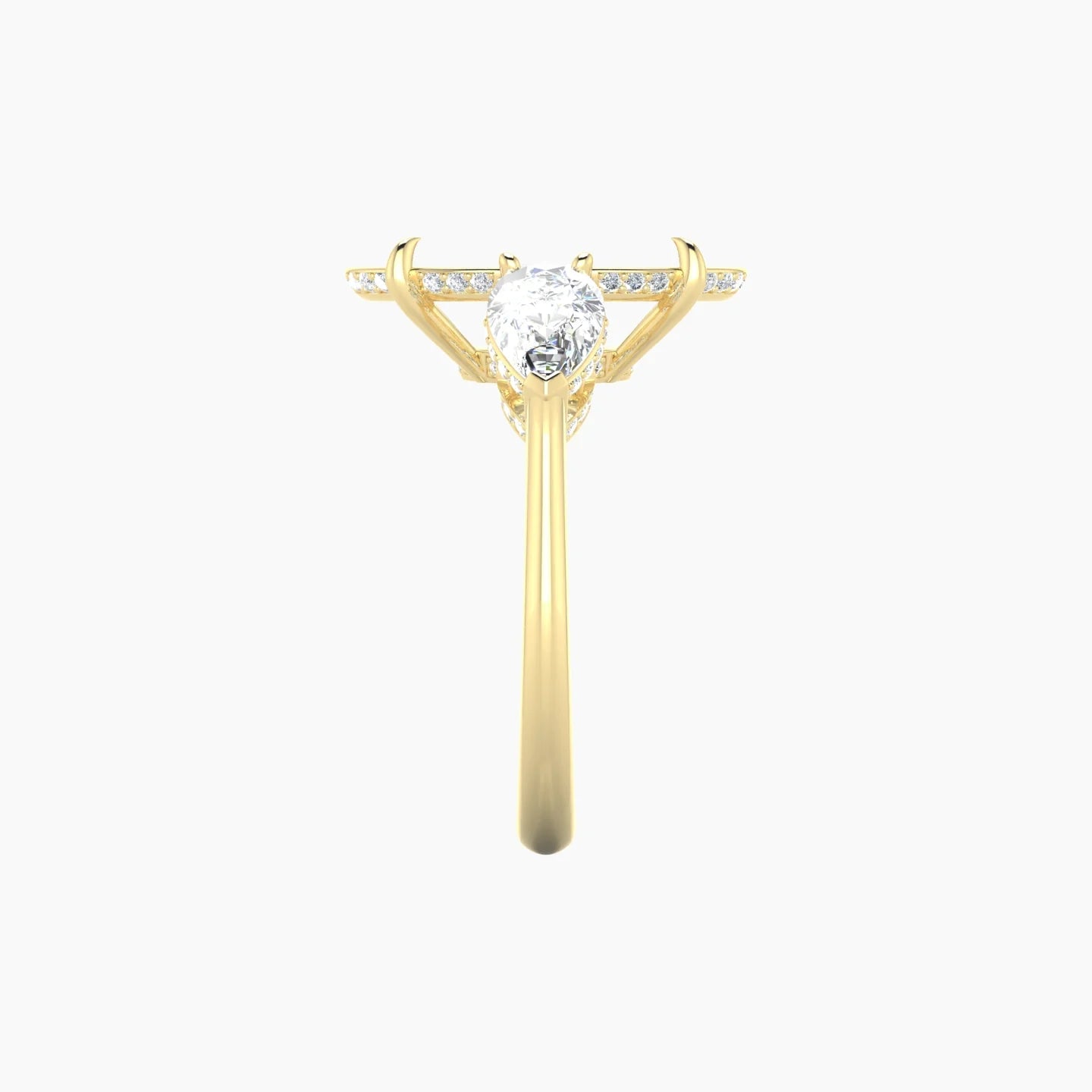 Pear Trilogy | 18k Yellow Gold 5-7.99 ct Oval Cut Ring Setting