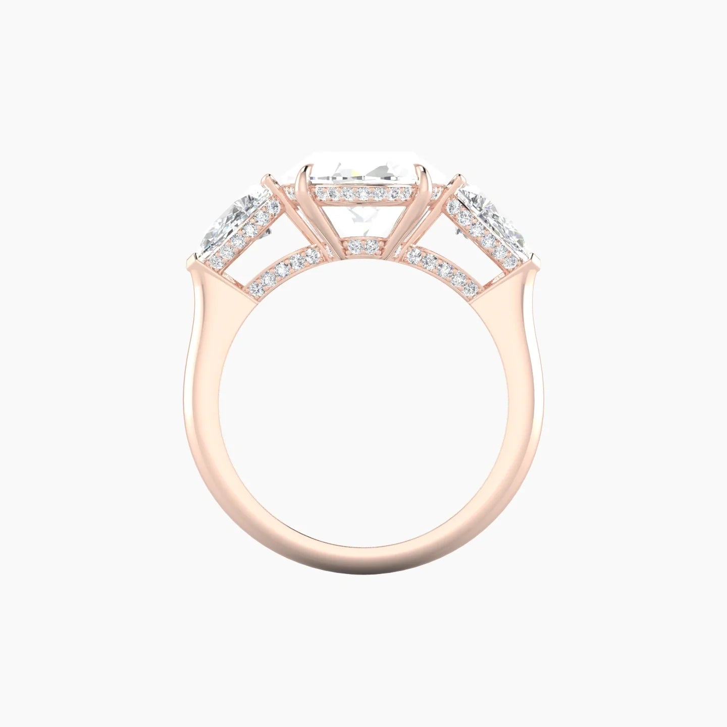 Pear Trilogy | 18k Rose Gold 5 ct Oval Cut Ring