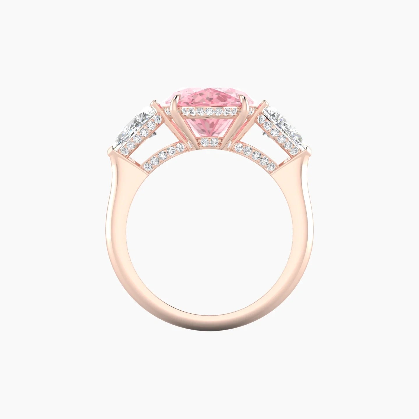 Pear Trilogy | 18k Rose Gold 5 ct Oval Cut Ring