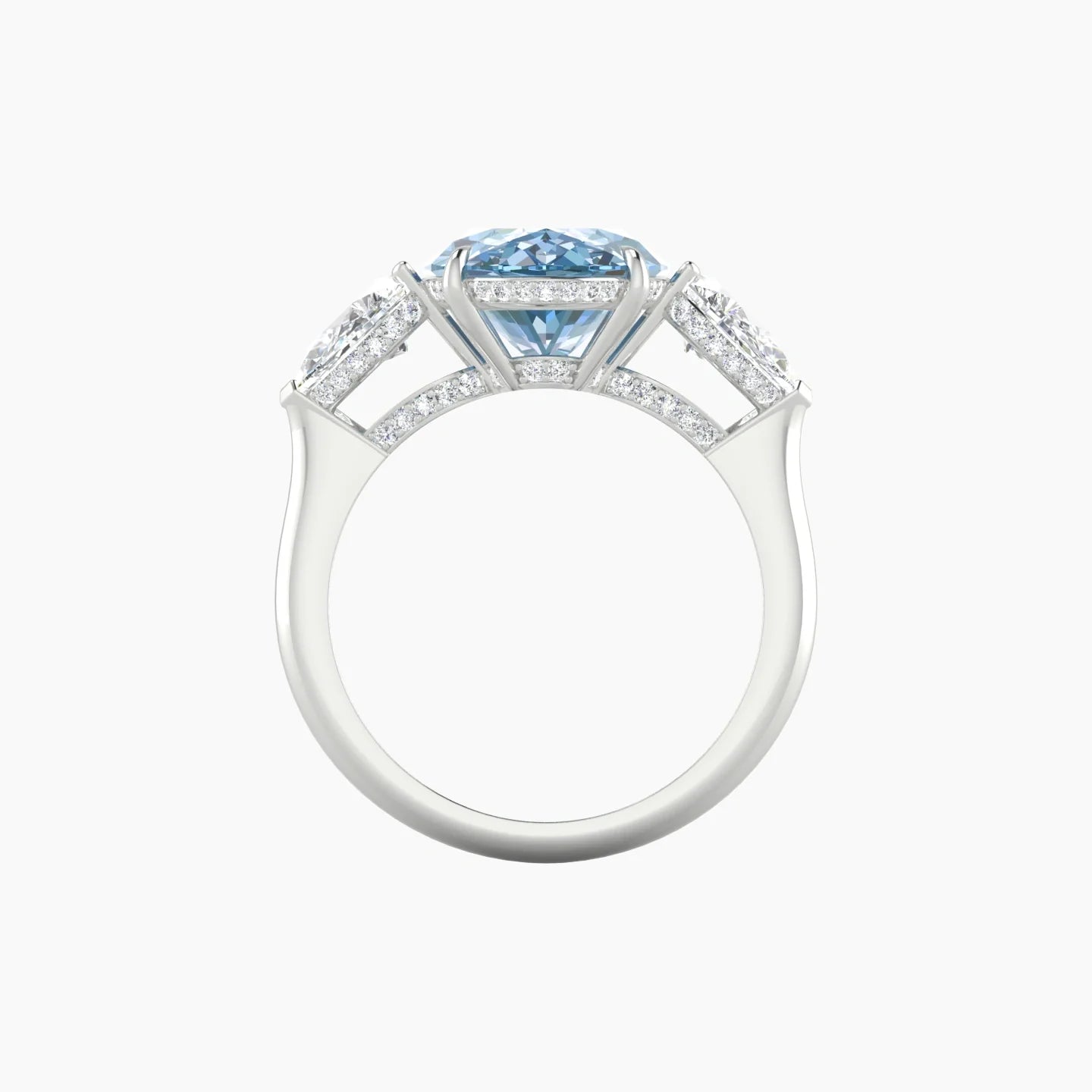 Pear Trilogy | 18k White Gold 5 ct Oval Cut Ring