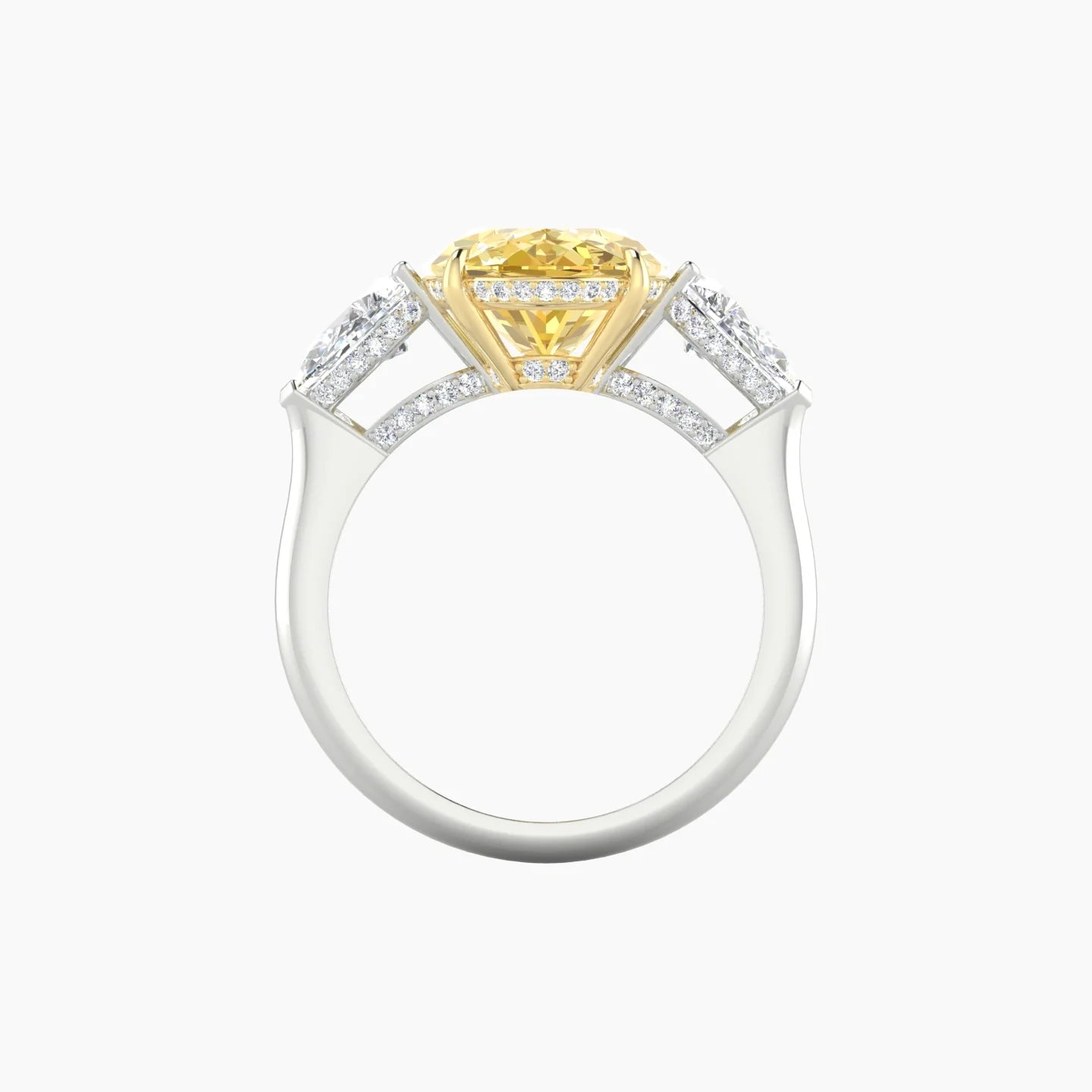 Pear Trilogy | 18k White & Yellow Gold 5 ct Oval Cut Ring