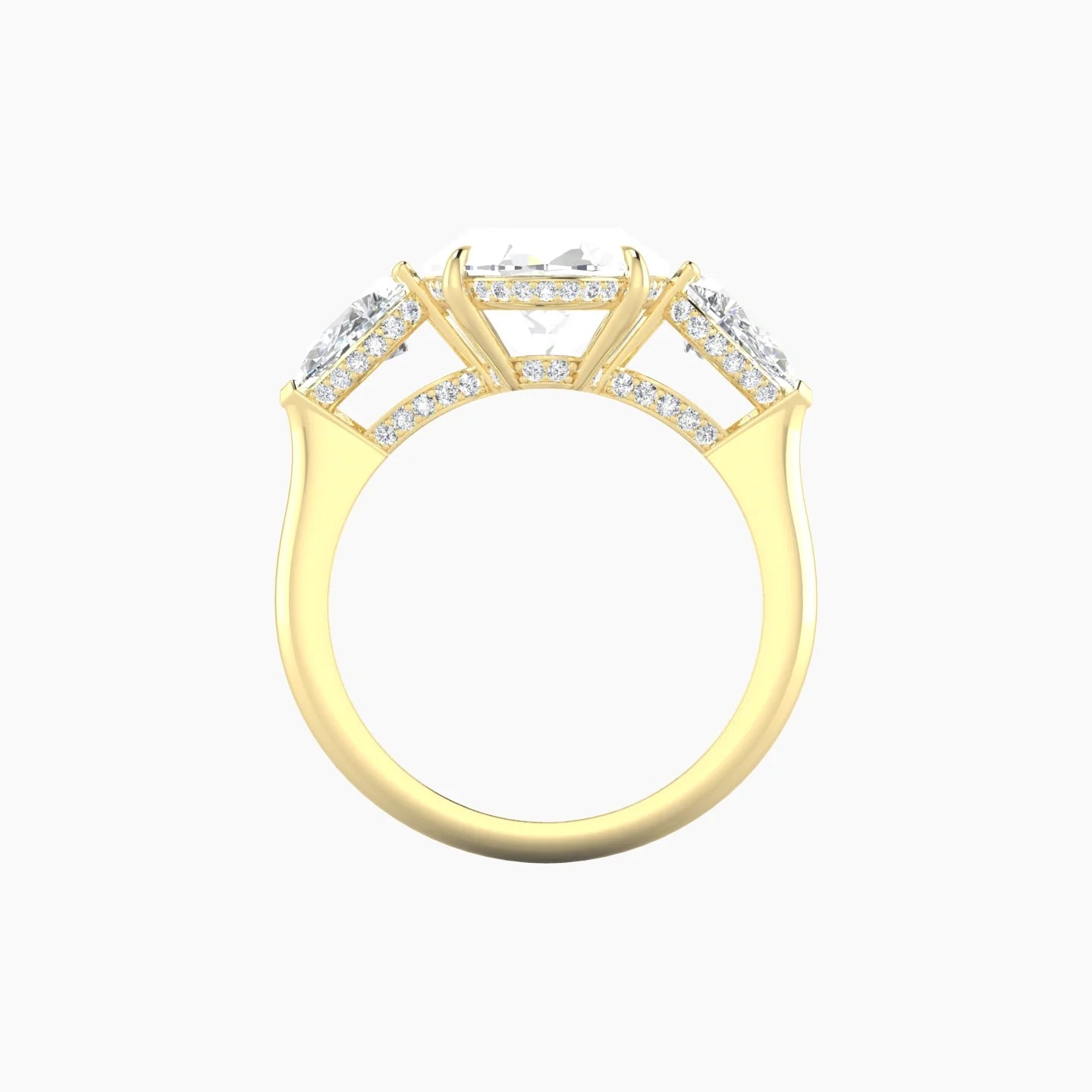 Pear Trilogy | 18k Yellow Gold 5 ct Oval Cut Ring