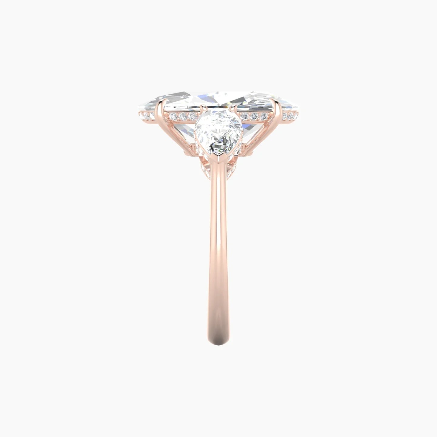 Pear Trilogy | 18k Rose Gold 5 ct Oval Cut Ring