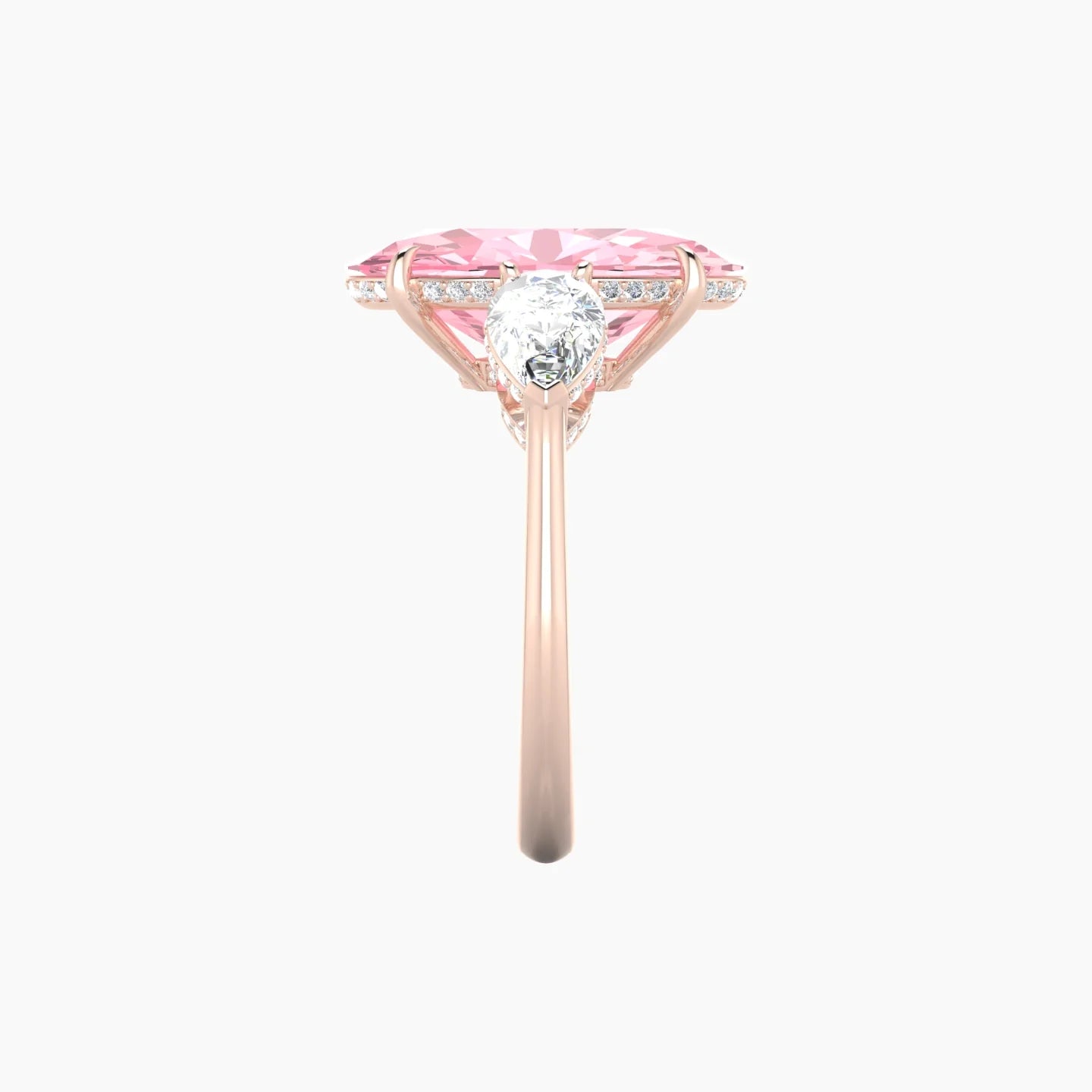 Pear Trilogy | 18k Rose Gold 5 ct Oval Cut Ring