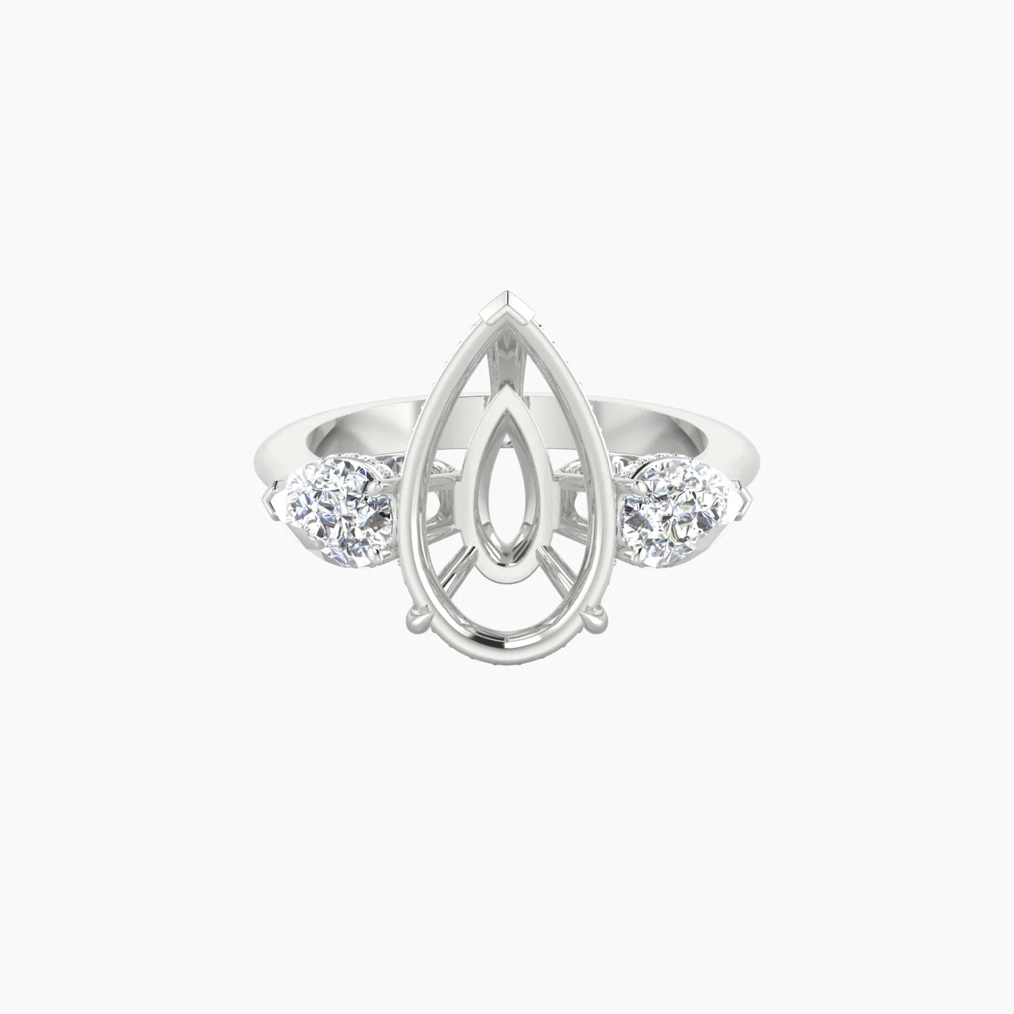 Pear Trilogy | 18k White Gold 5-7.99 ct Pear Cut Ring Setting