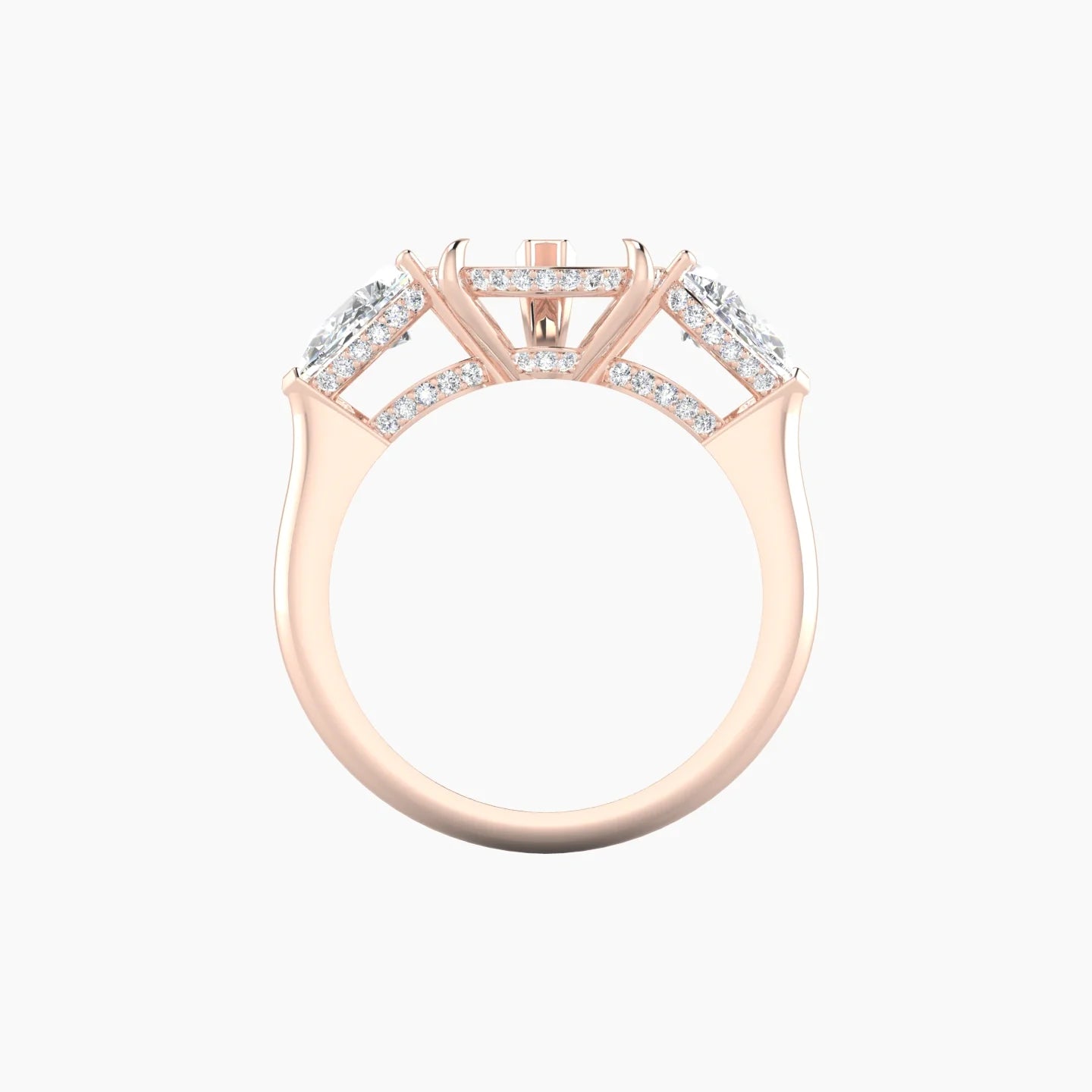 Pear Trilogy | 18k Rose Gold 5-7.99 ct Pear Cut Ring Setting