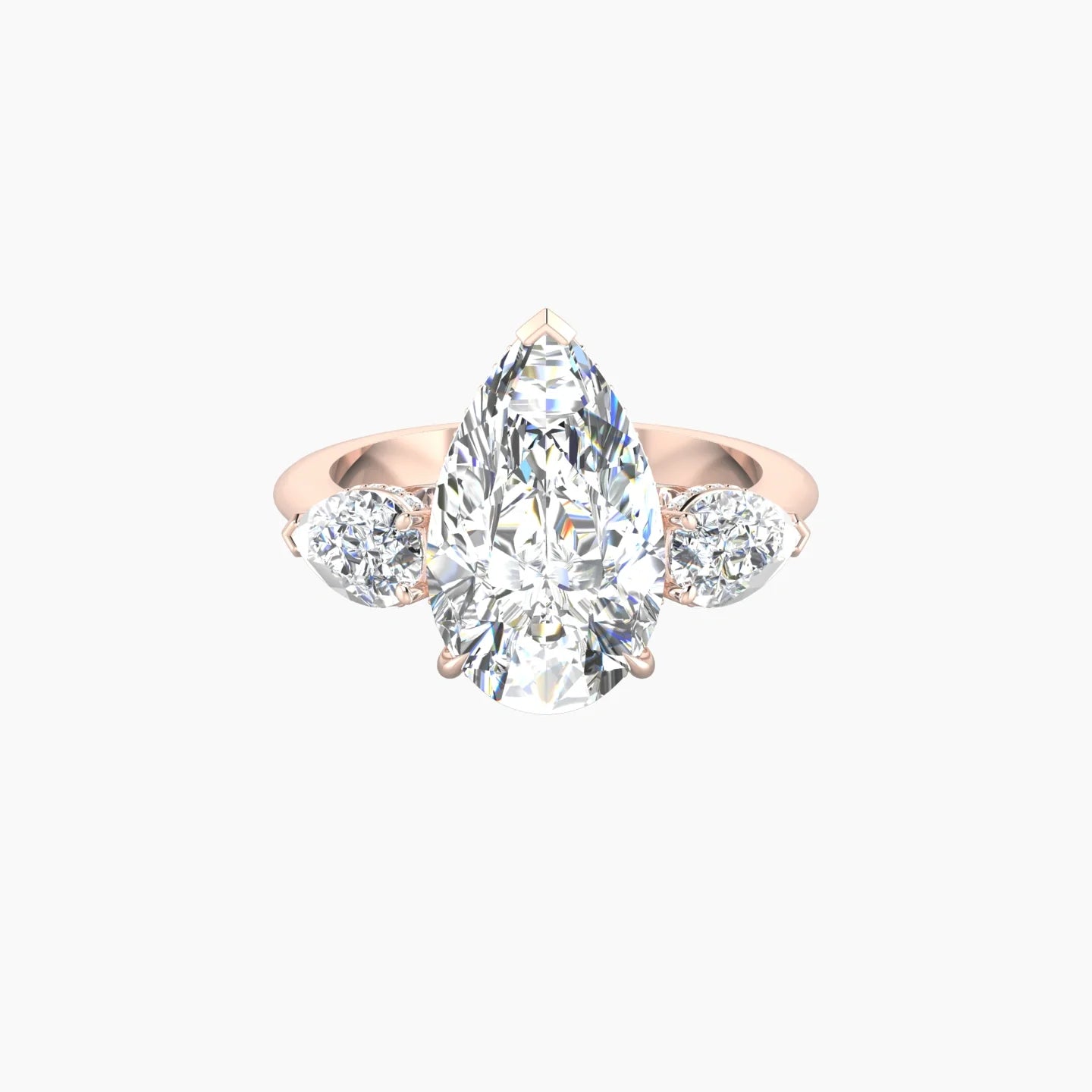 Pear Trilogy | 18k Rose Gold 5 ct Pear Cut Ring