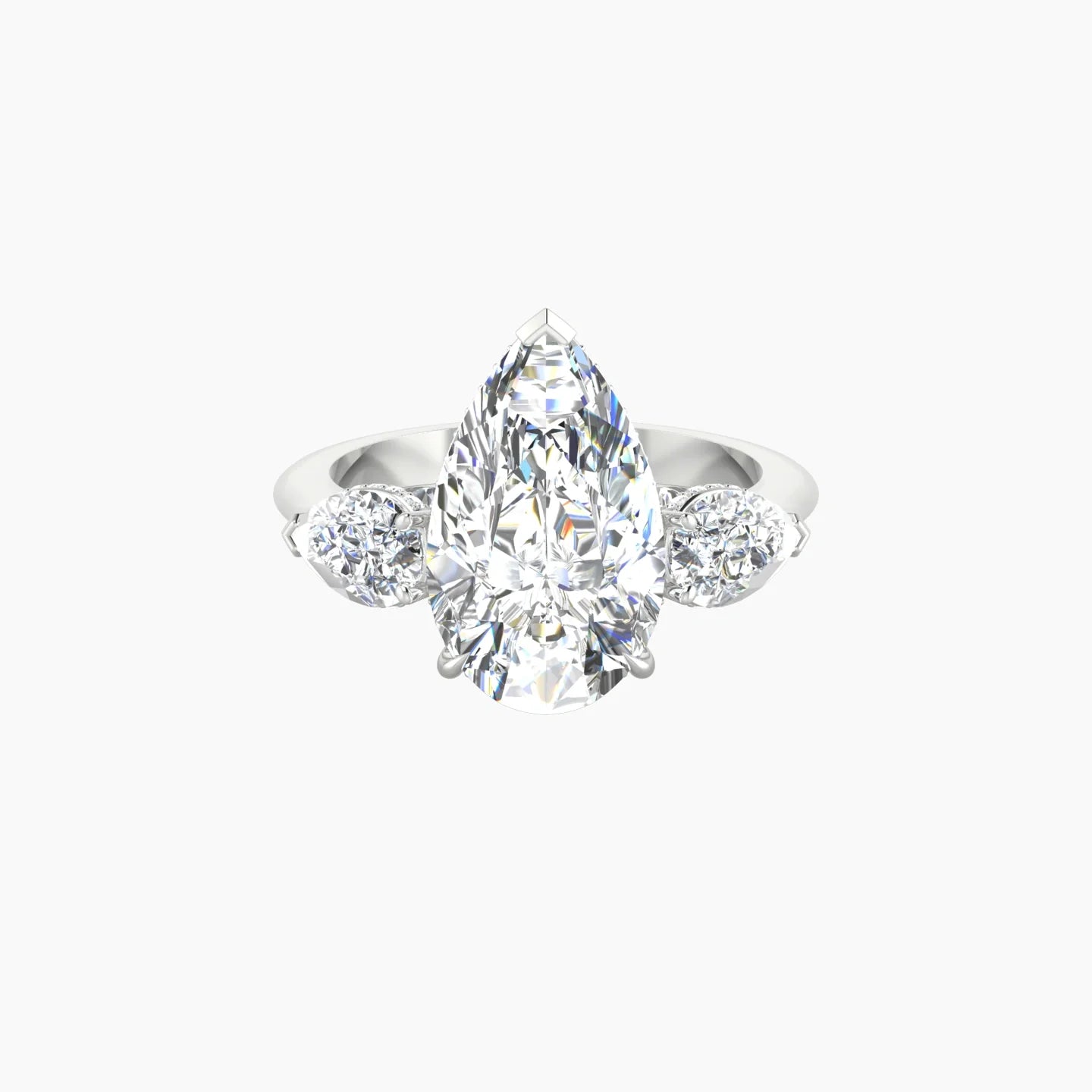 Pear Trilogy | 18k White Gold 5 ct Pear Cut Ring