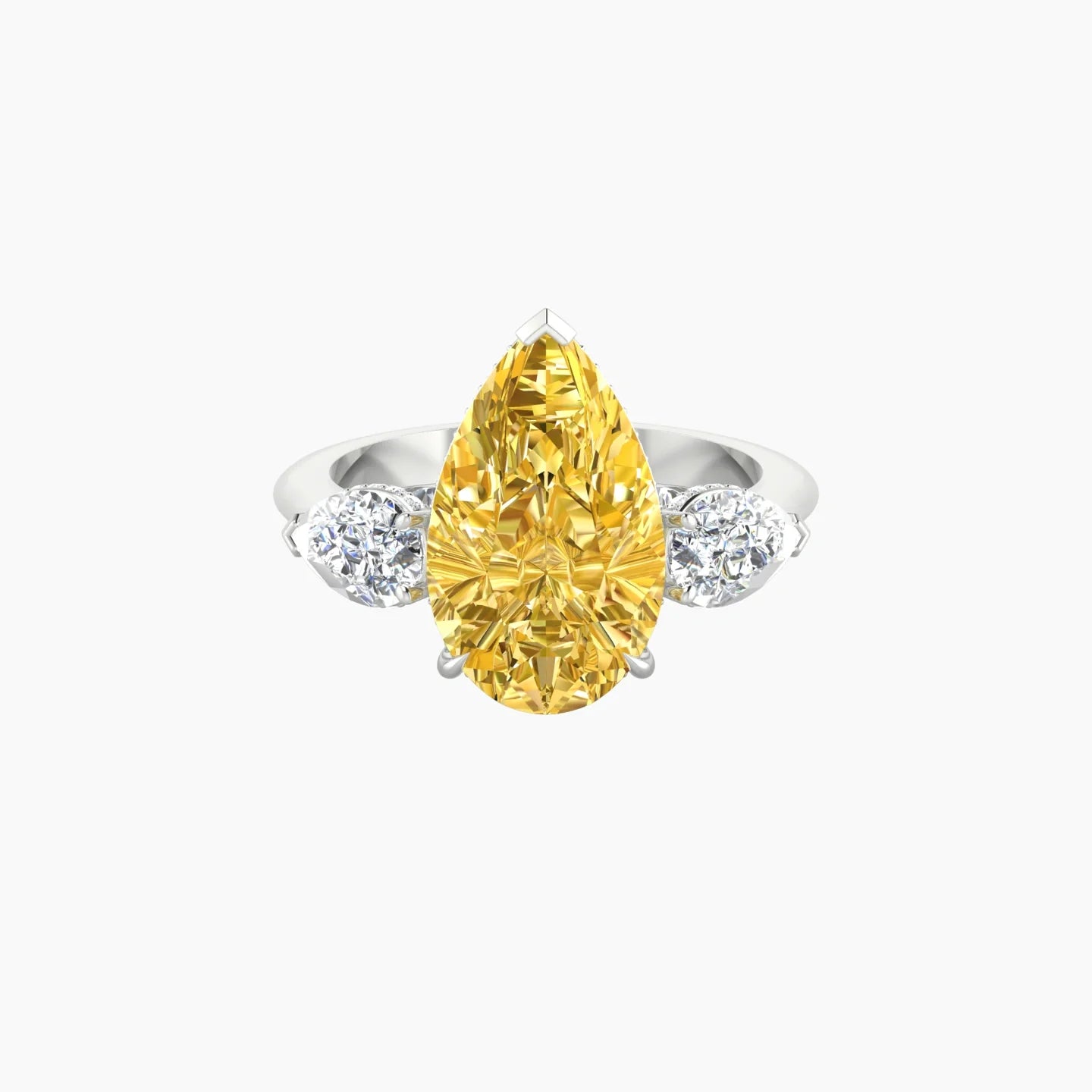 Pear Trilogy | 18k White Gold 5 ct Pear Cut Ring