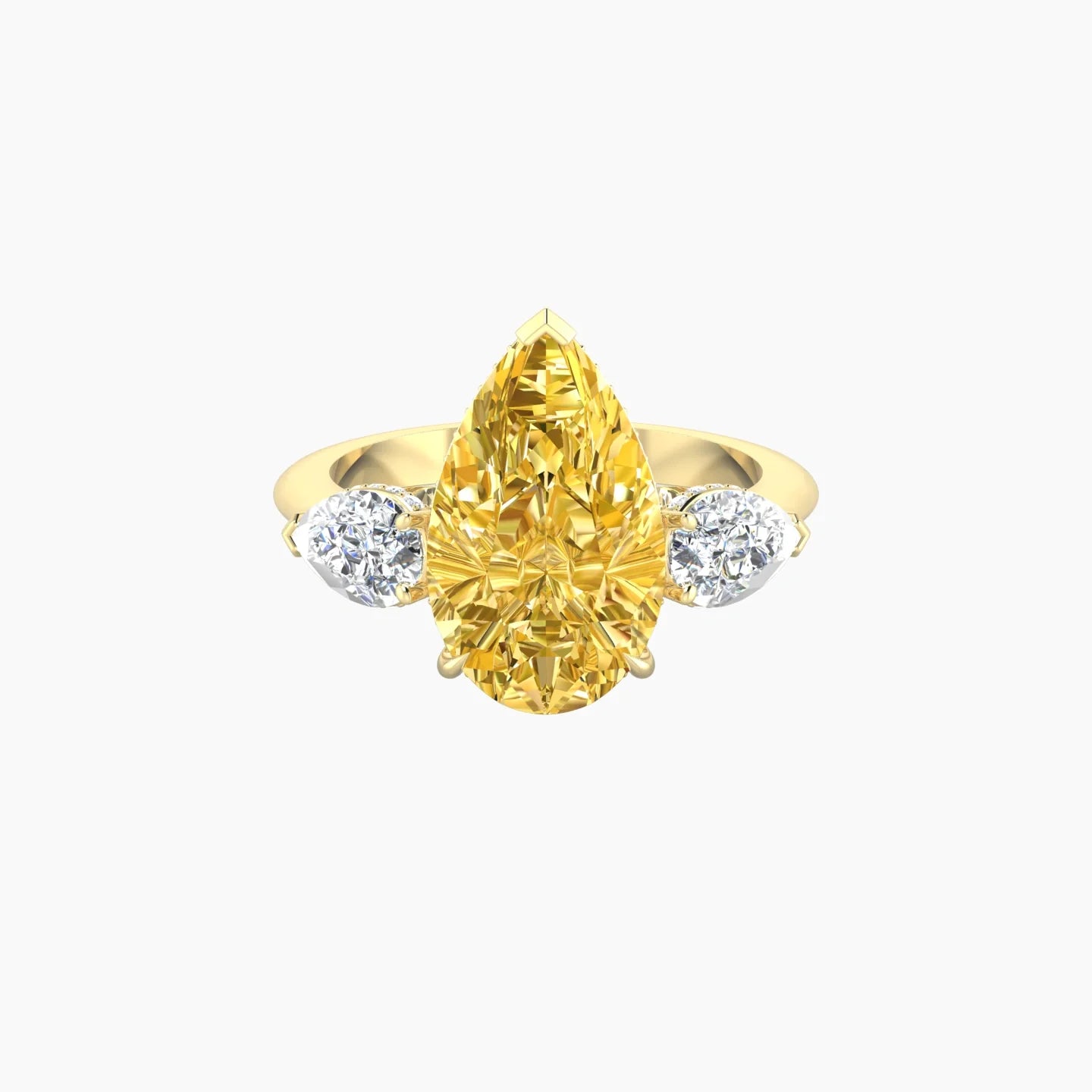 Pear Trilogy | 18k Yellow Gold 5 ct Pear Cut Ring