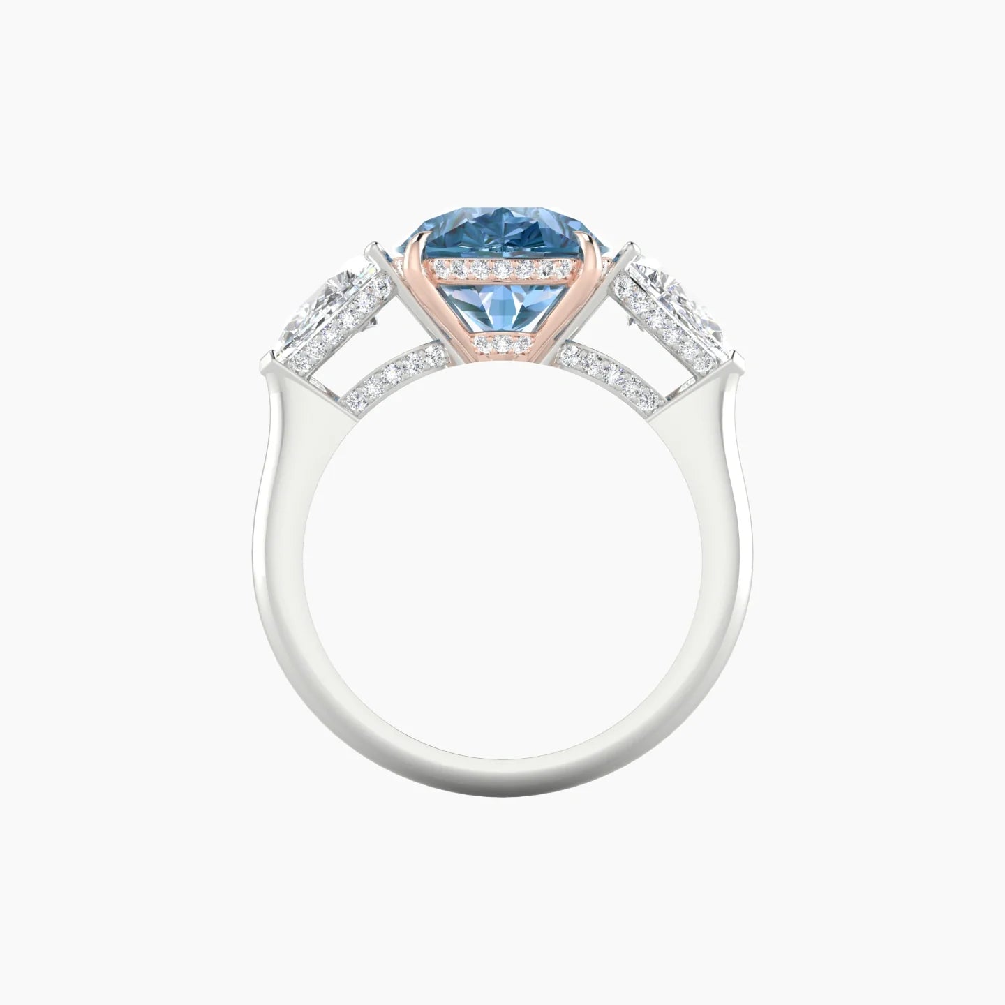 Pear Trilogy | 18k White & Rose Gold 5 ct Pear Cut Ring