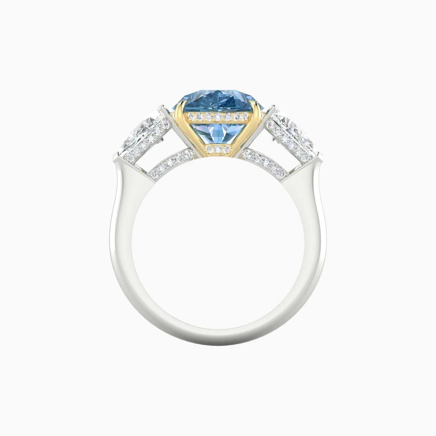 Pear Trilogy | 18k White & Yellow Gold 5 ct Pear Cut Ring