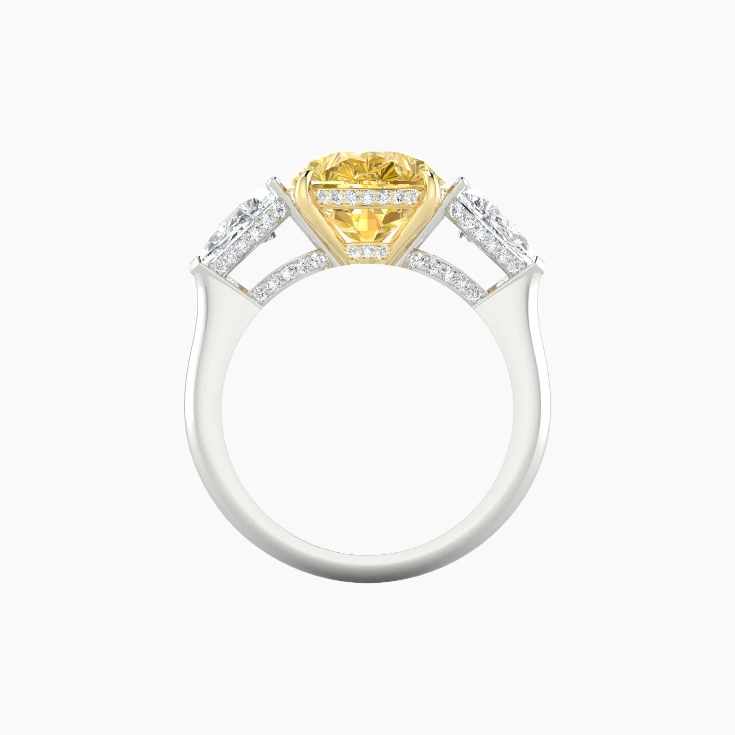 Pear Trilogy | 18k White & Yellow Gold 5 ct Pear Cut Ring