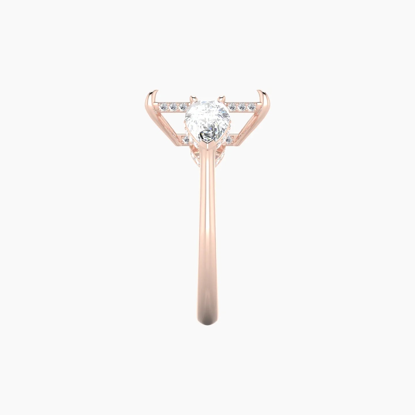 Pear Trilogy | 18k Rose Gold 5-7.99 ct Radiant Cut Ring Setting