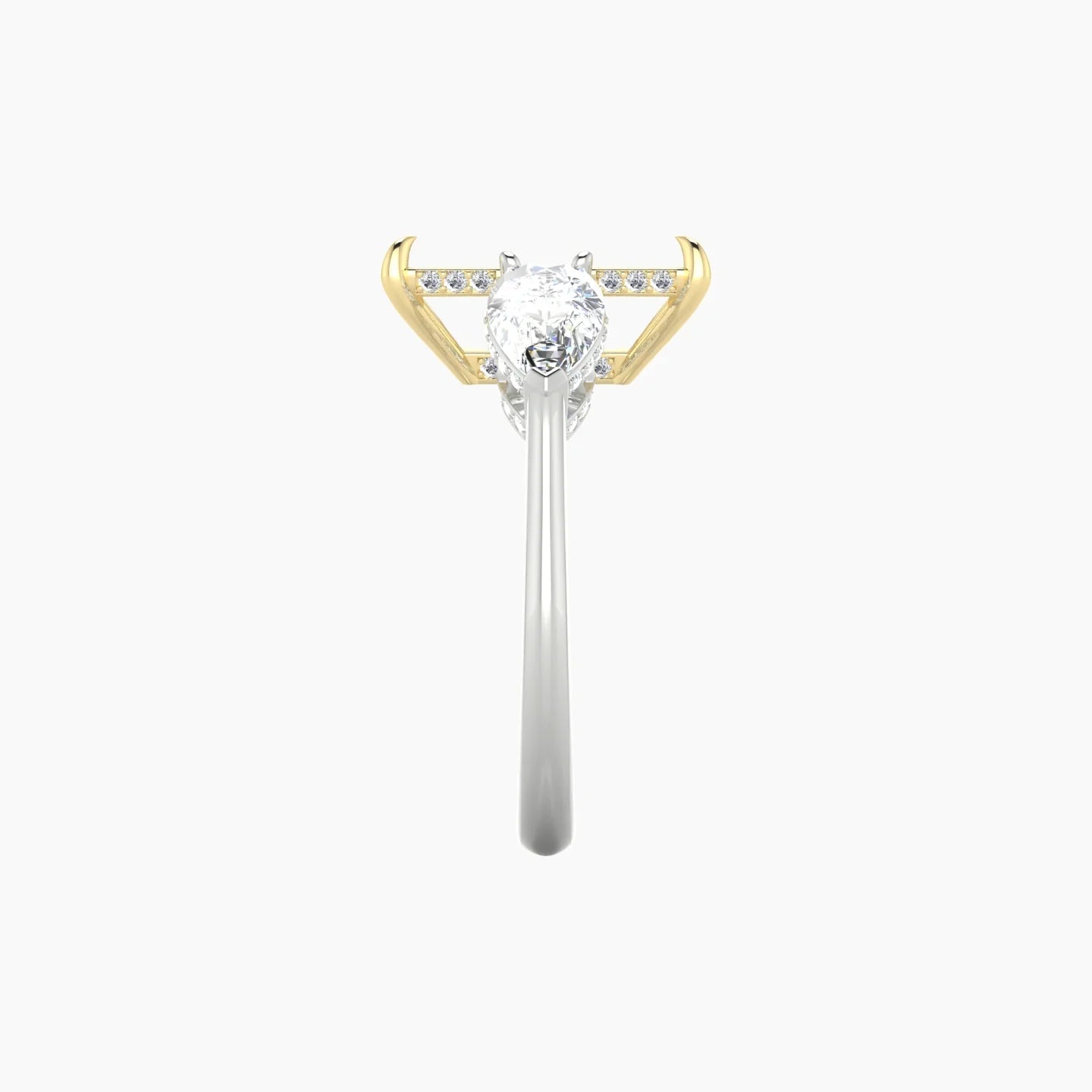 Pear Trilogy | 18k White & Yellow Gold 5-7.99 ct Radiant Cut Ring Setting