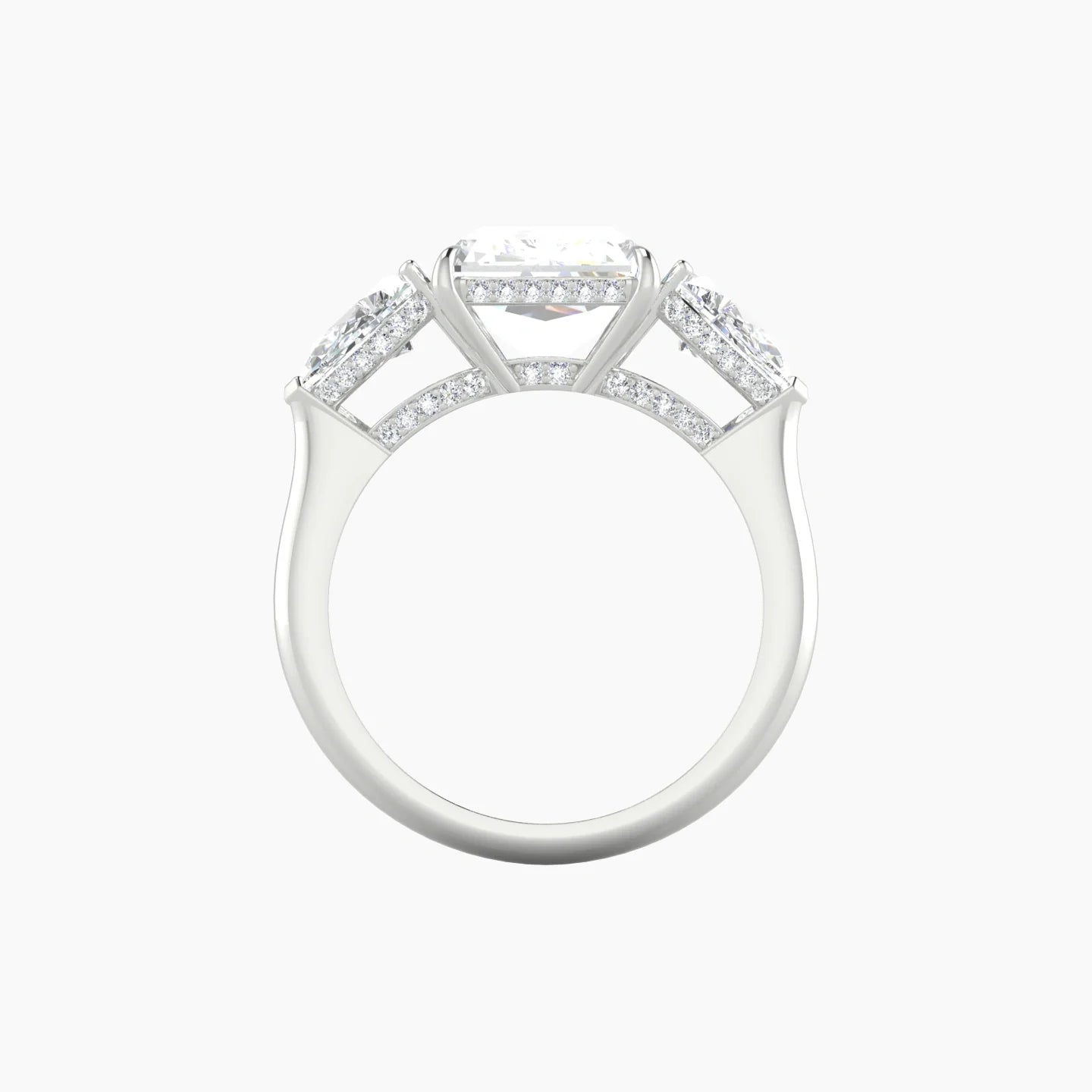 Pear Trilogy | 18k White Gold 5 ct Radiant Cut Ring