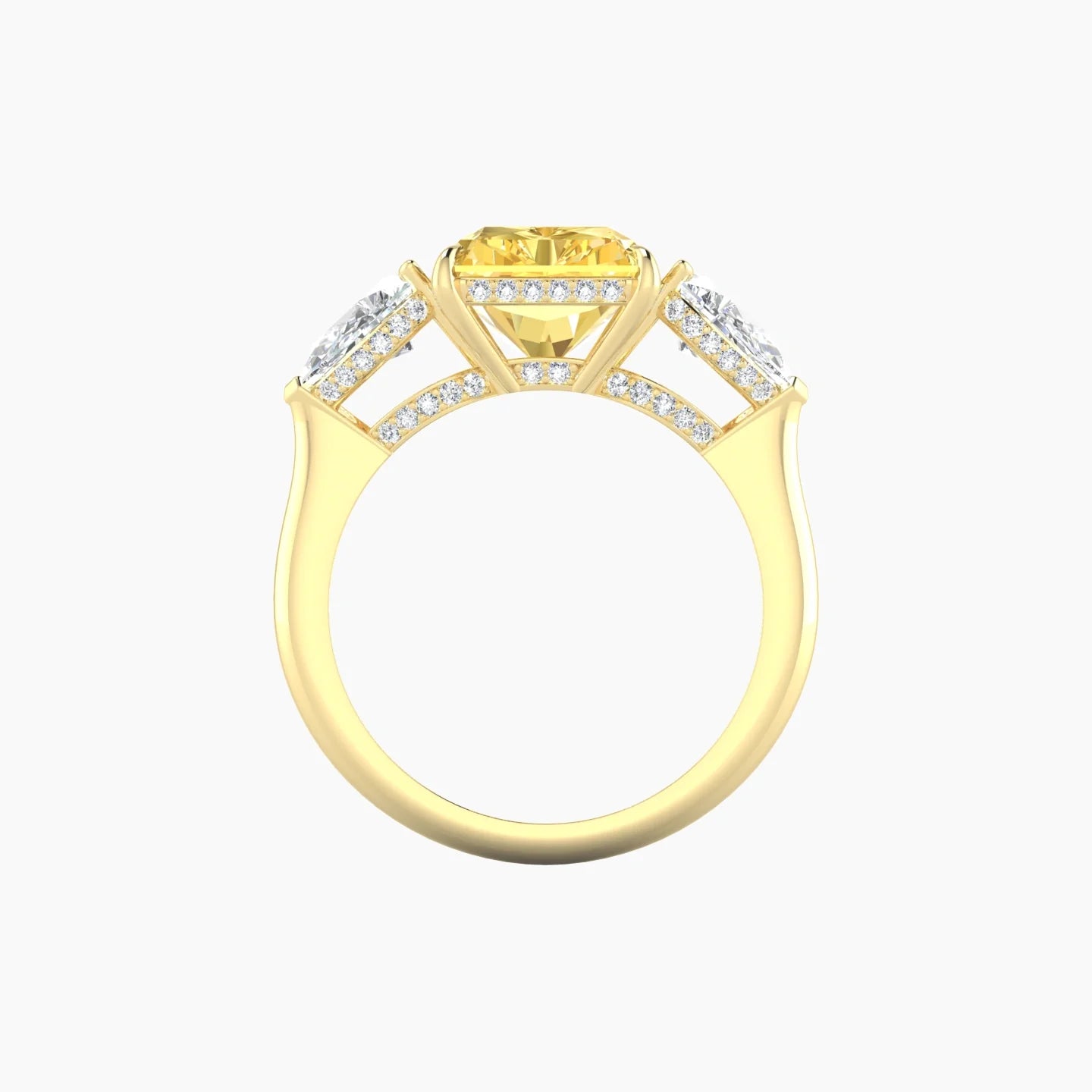 Pear Trilogy | 18k Yellow Gold 5 ct Radiant Cut Ring