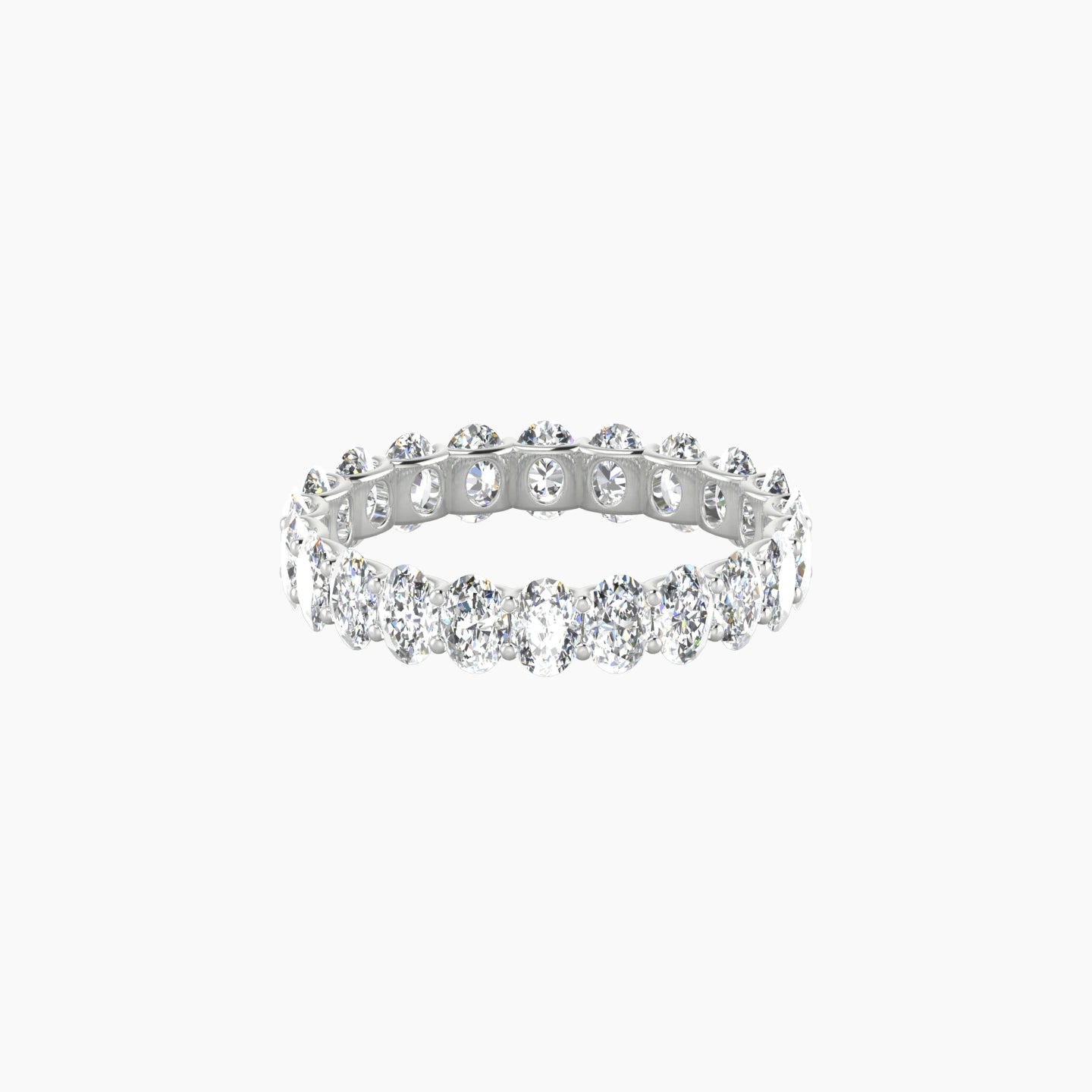 Prong Eternity Ring | 18k White Gold 4 x 2.7 mm Oval Lab Diamond