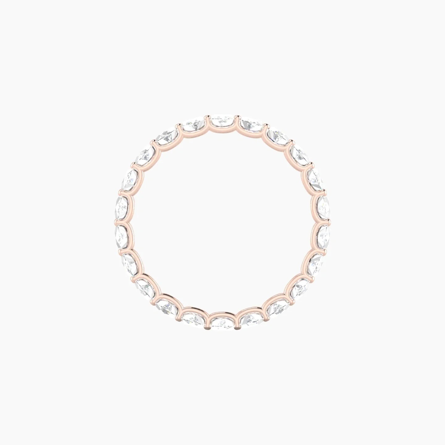Prong Eternity Ring | 18k Rose Gold 4 x 2.7 mm Oval Lab Diamond