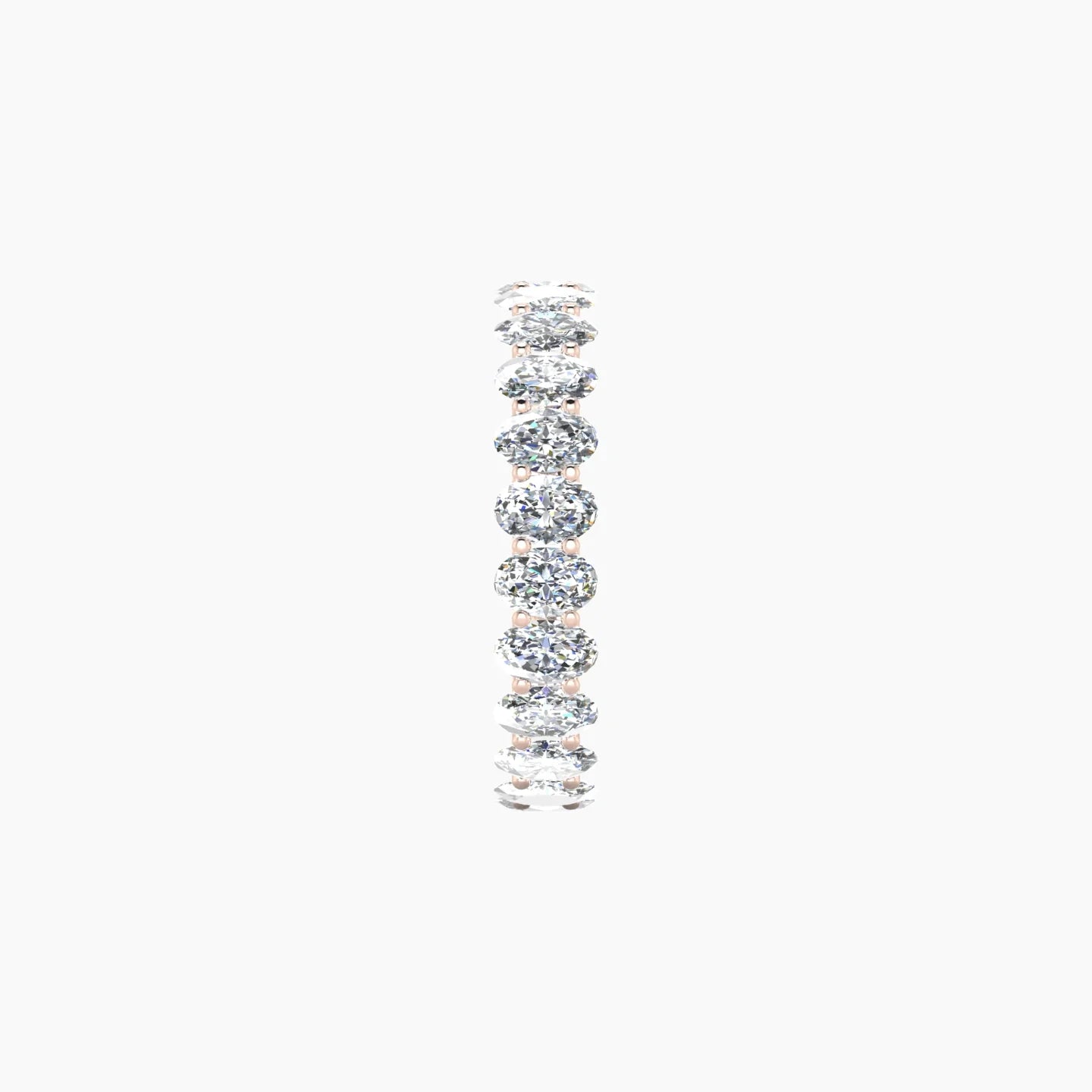 Prong Eternity Ring | 18k Rose Gold 4 x 2.7 mm Oval Lab Diamond