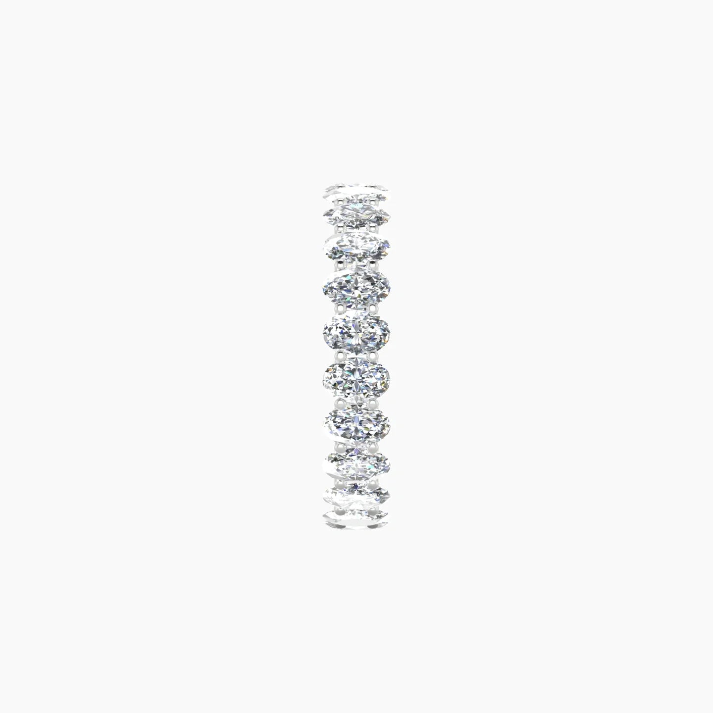 Prong Eternity Ring | 18k White Gold 4 x 2.7 mm Oval Lab Diamond