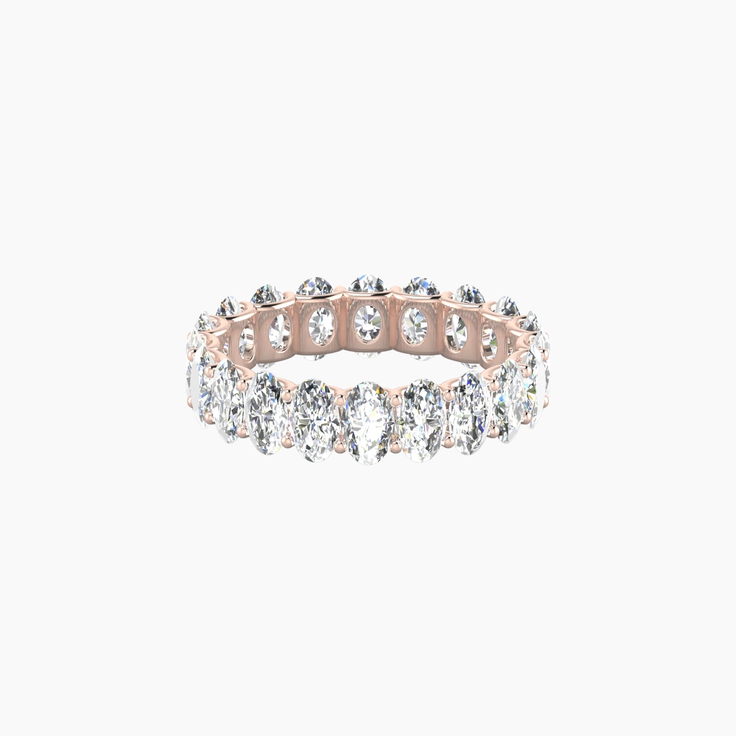 Prong Eternity Ring | 18k Rose Gold 5 x 3 mm Oval Lab Diamond
