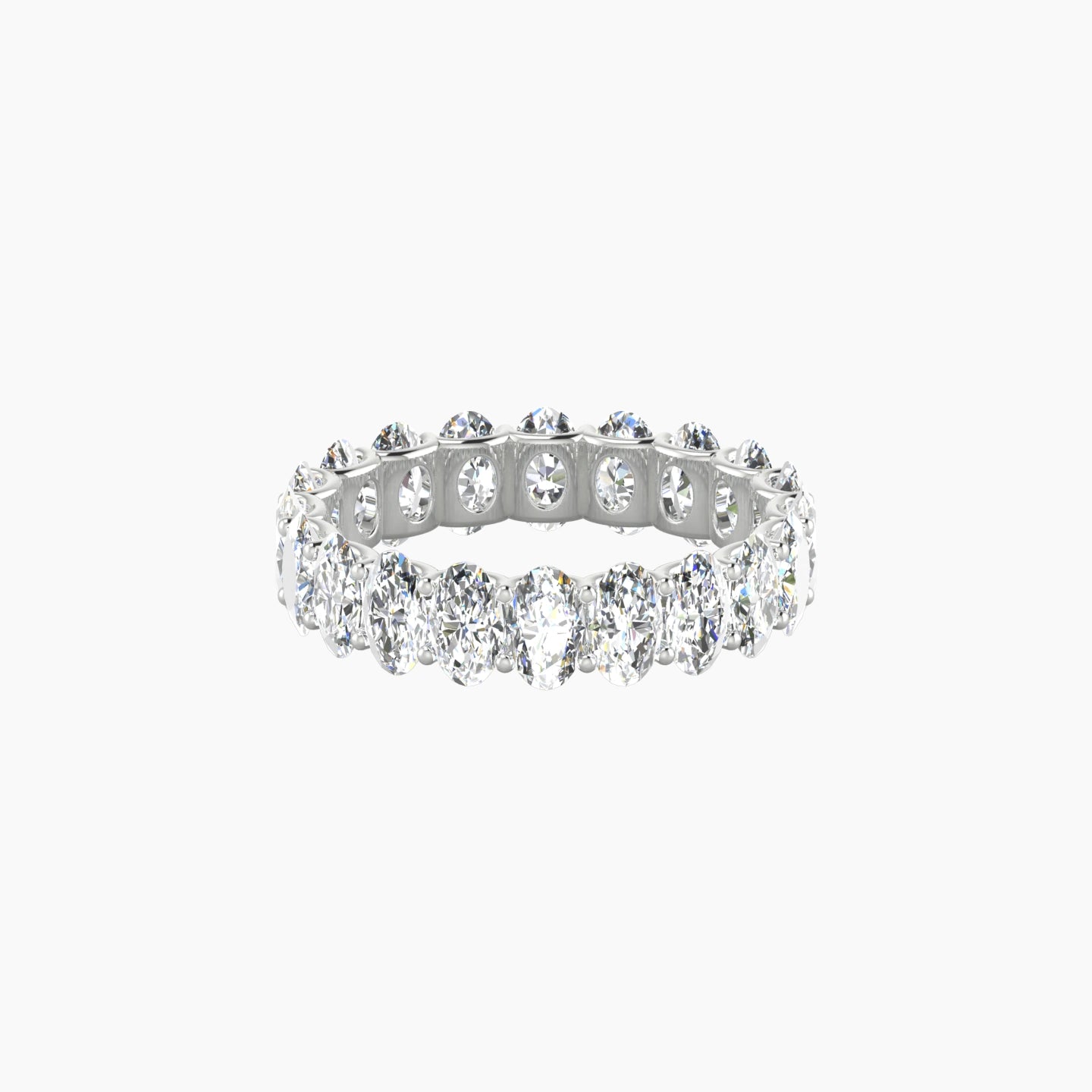 Prong Eternity Ring | 18k White Gold 5 x 3 mm Oval Lab Diamond