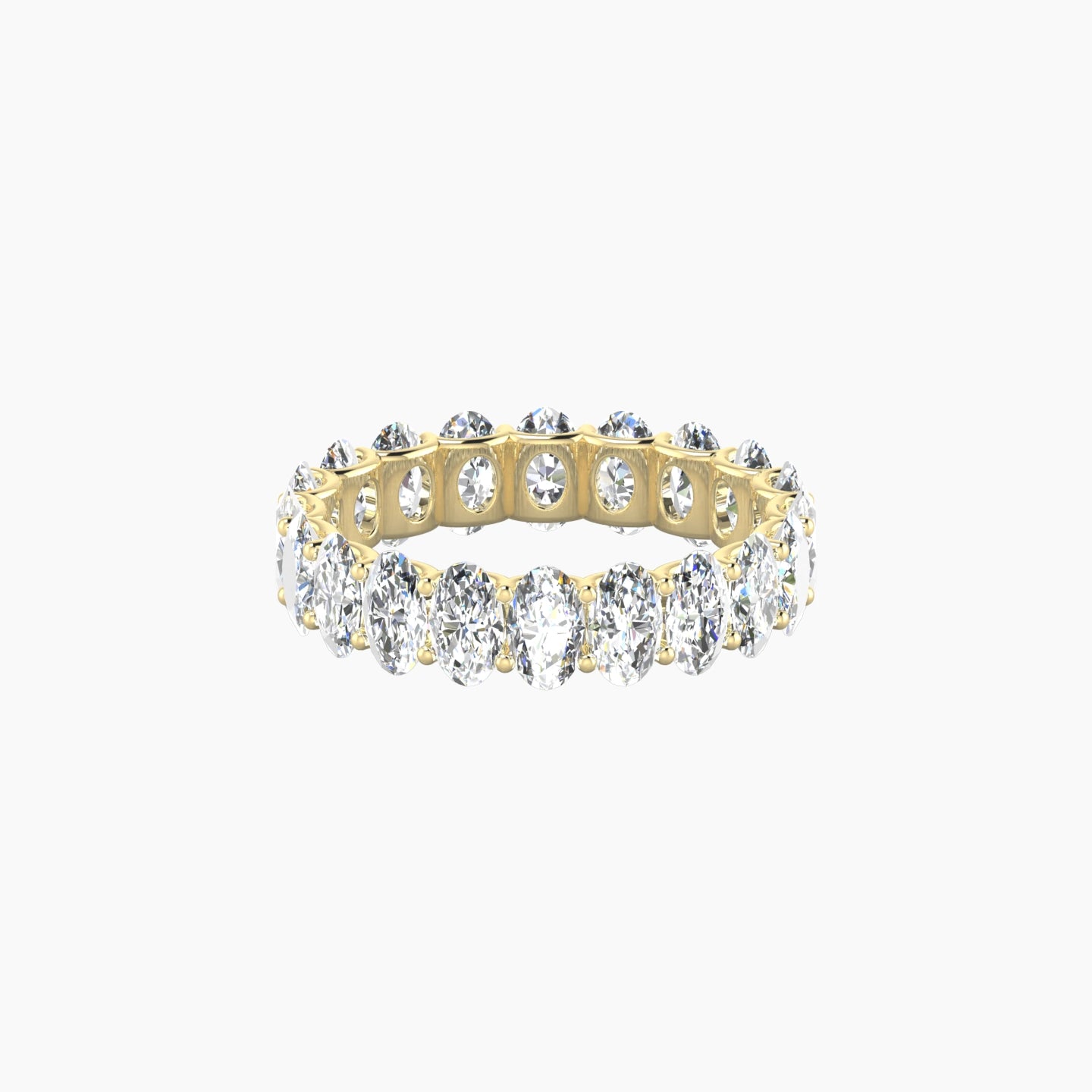 Prong Eternity Ring | 18k Yellow Gold 5 x 3 mm Oval Lab Diamond