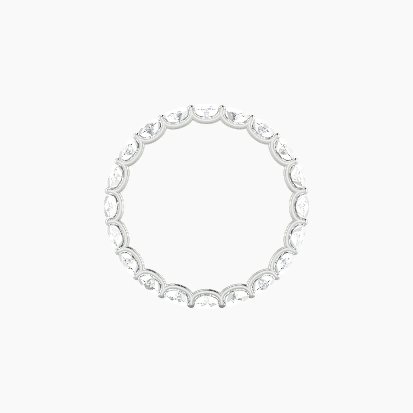 Prong Eternity Ring | 18k White Gold 5 x 3 mm Oval Lab Diamond